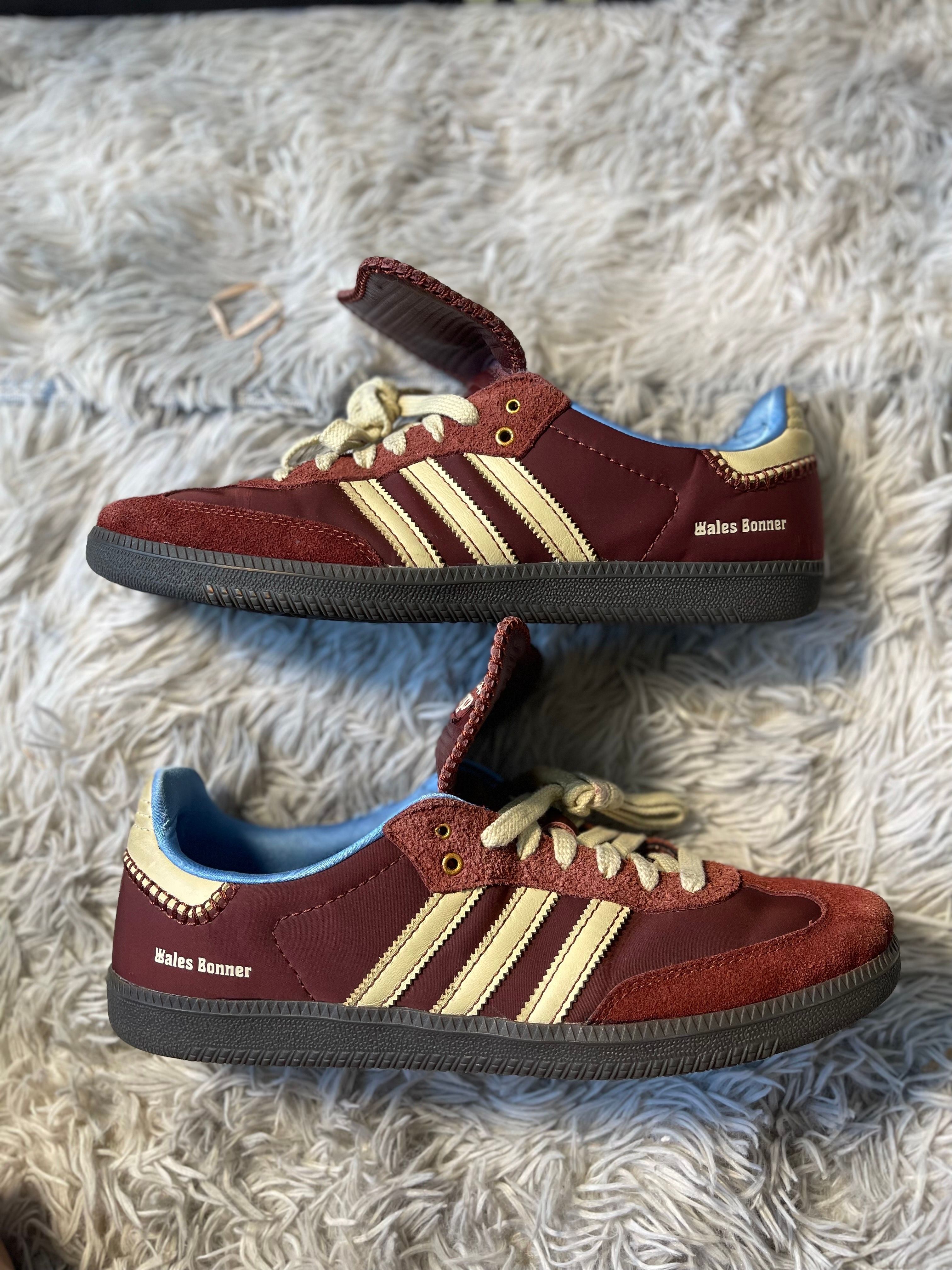 Wales Bonner × adidas Samba Nylon Low "Fox Brown/Sandy Beige/Lucky Blue"