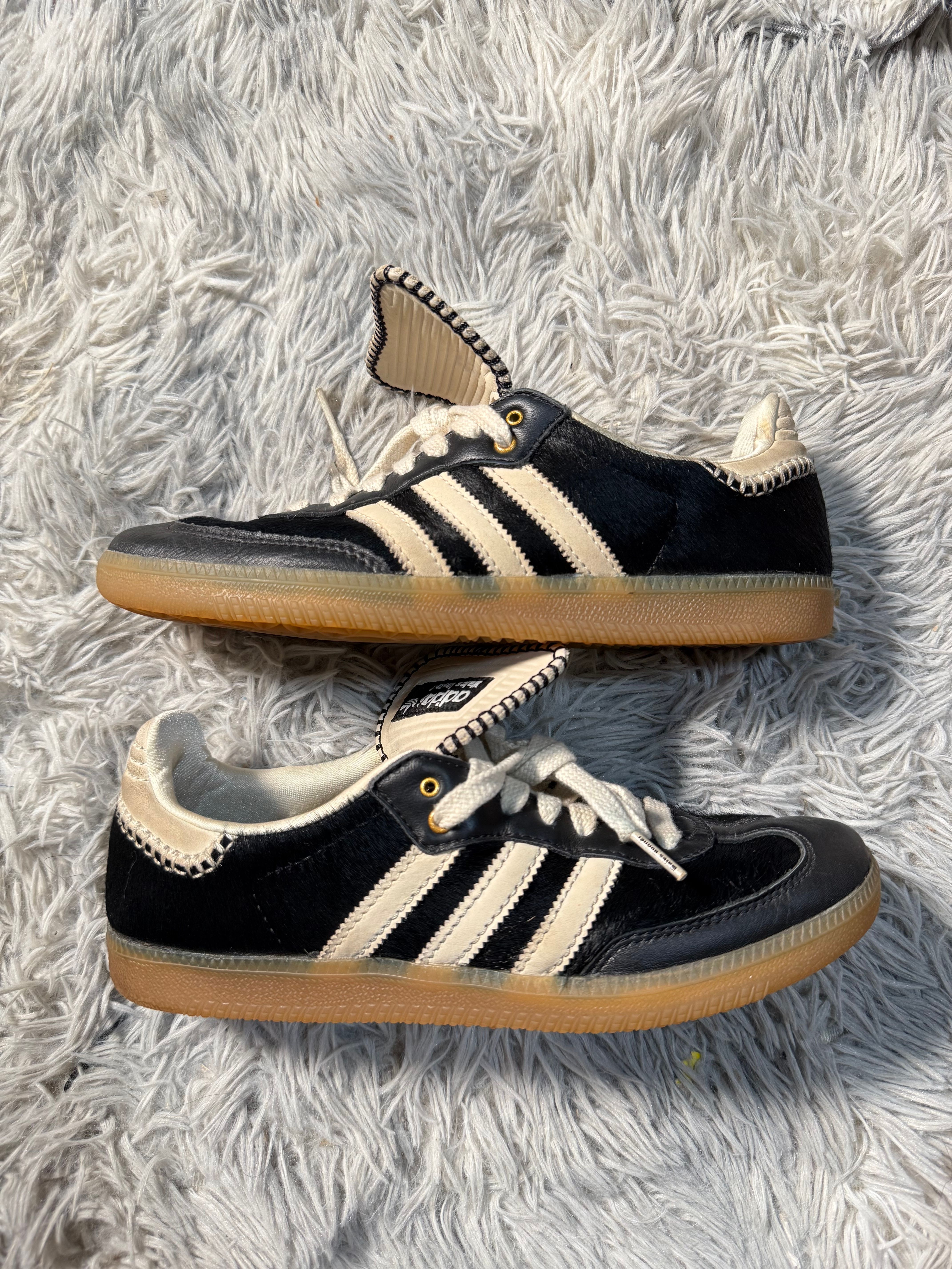 Wales Bonner × adidas Samba Pony Tonal Low "Core Black/Cream White"