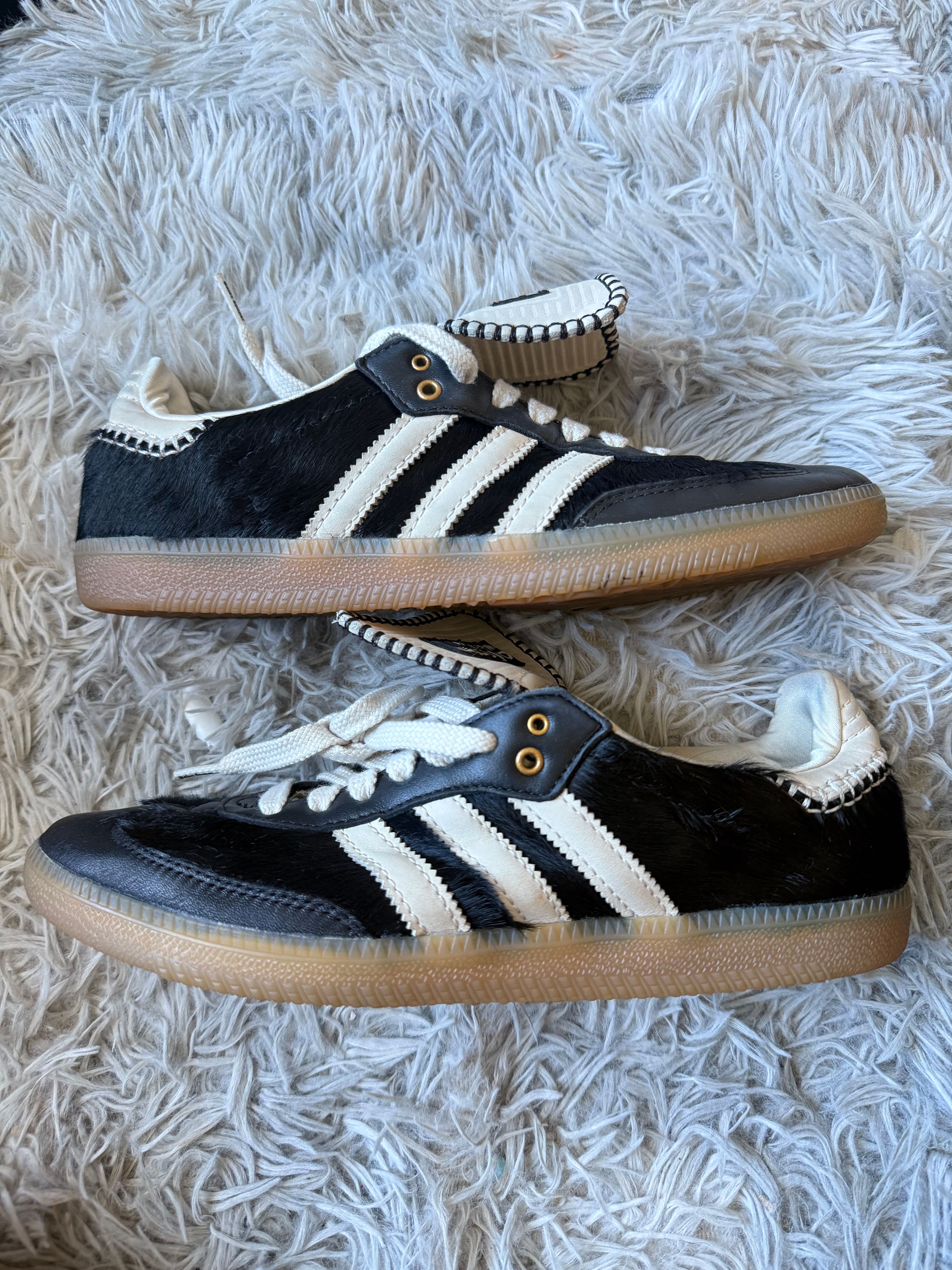 Wales Bonner × adidas Samba Pony Tonal Low "Core Black/Cream White"