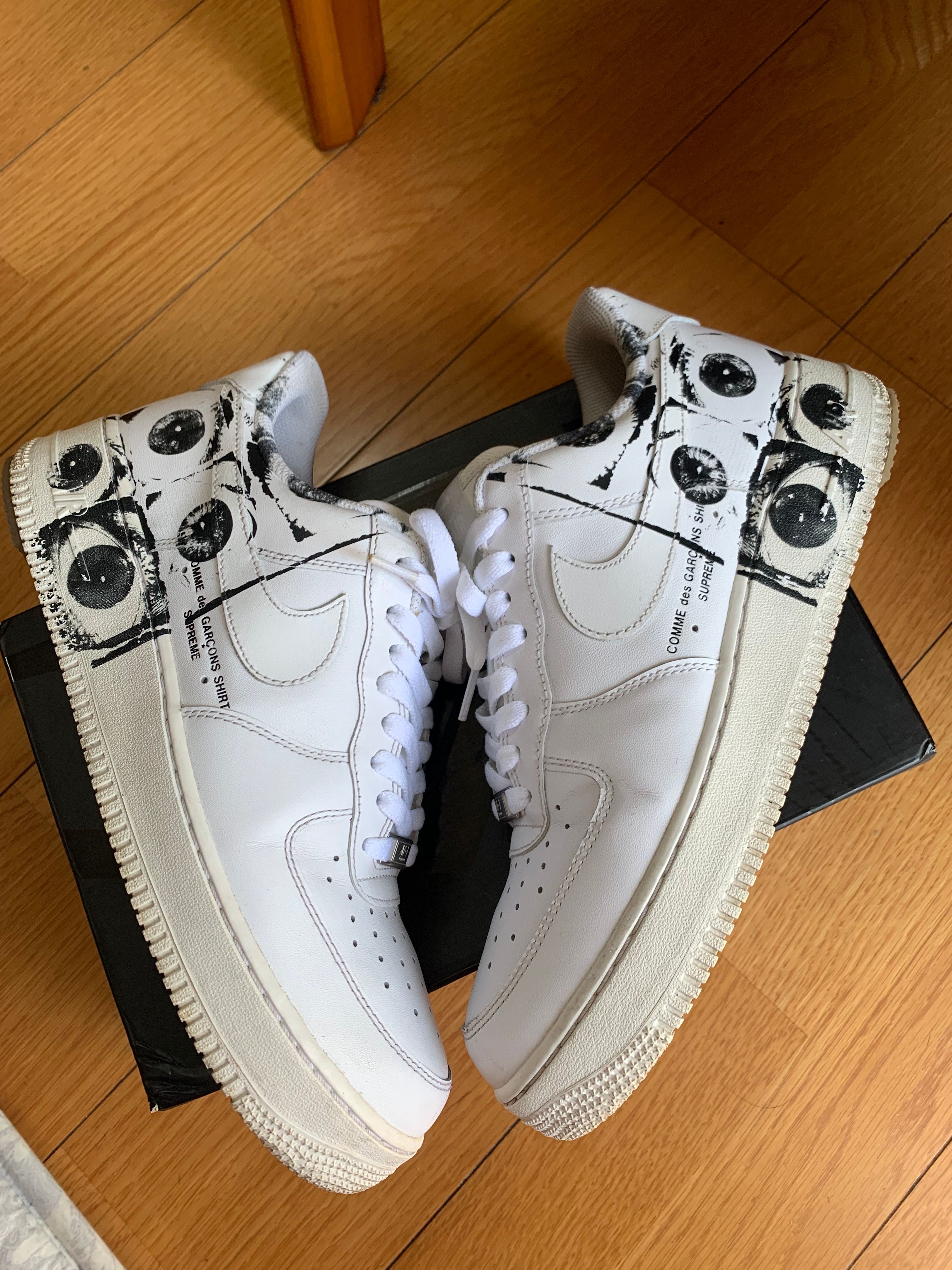 Supreme × COMME des GARCONS SHIRT × Nike Air Force 1 Low "White"