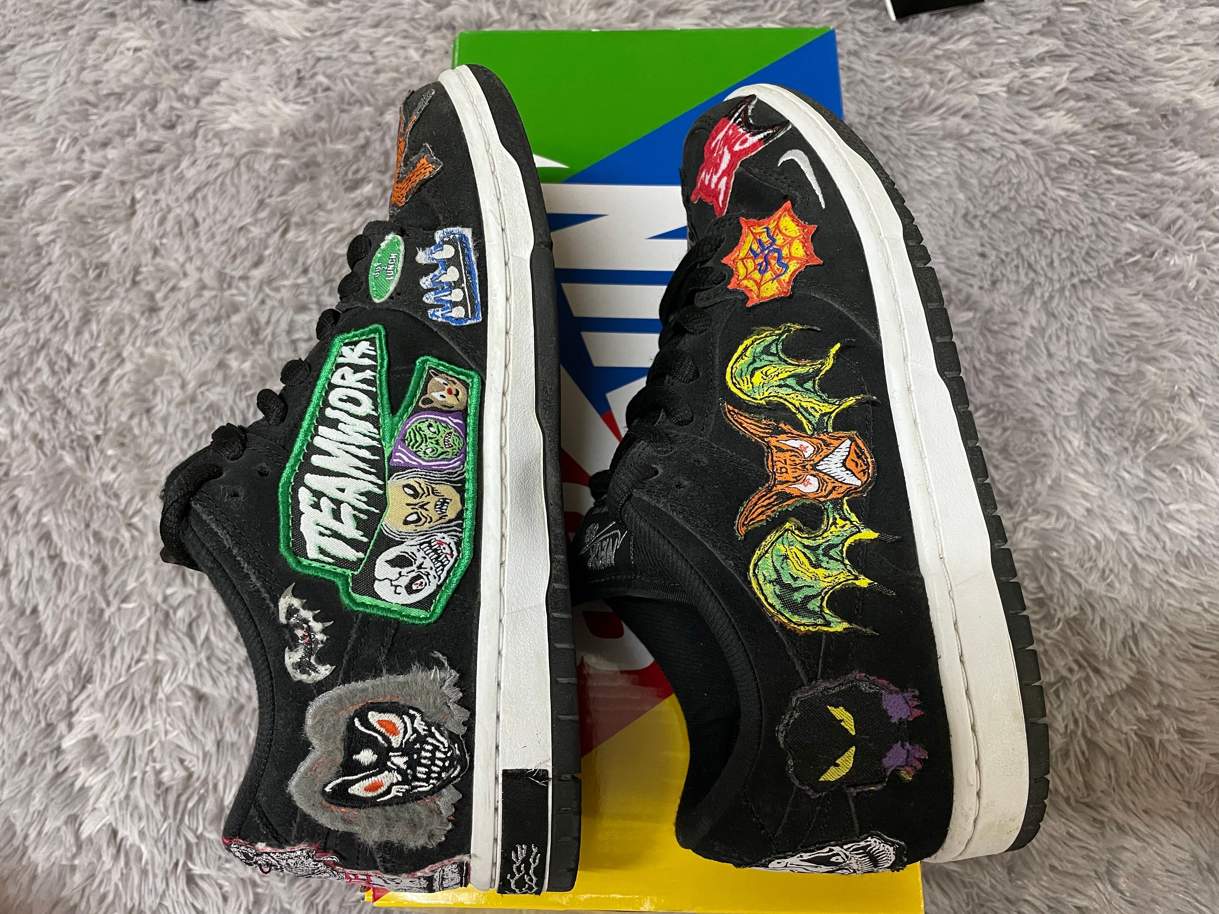 Neck face × Nike SB Dunk Low "Black/White/Multi Color"