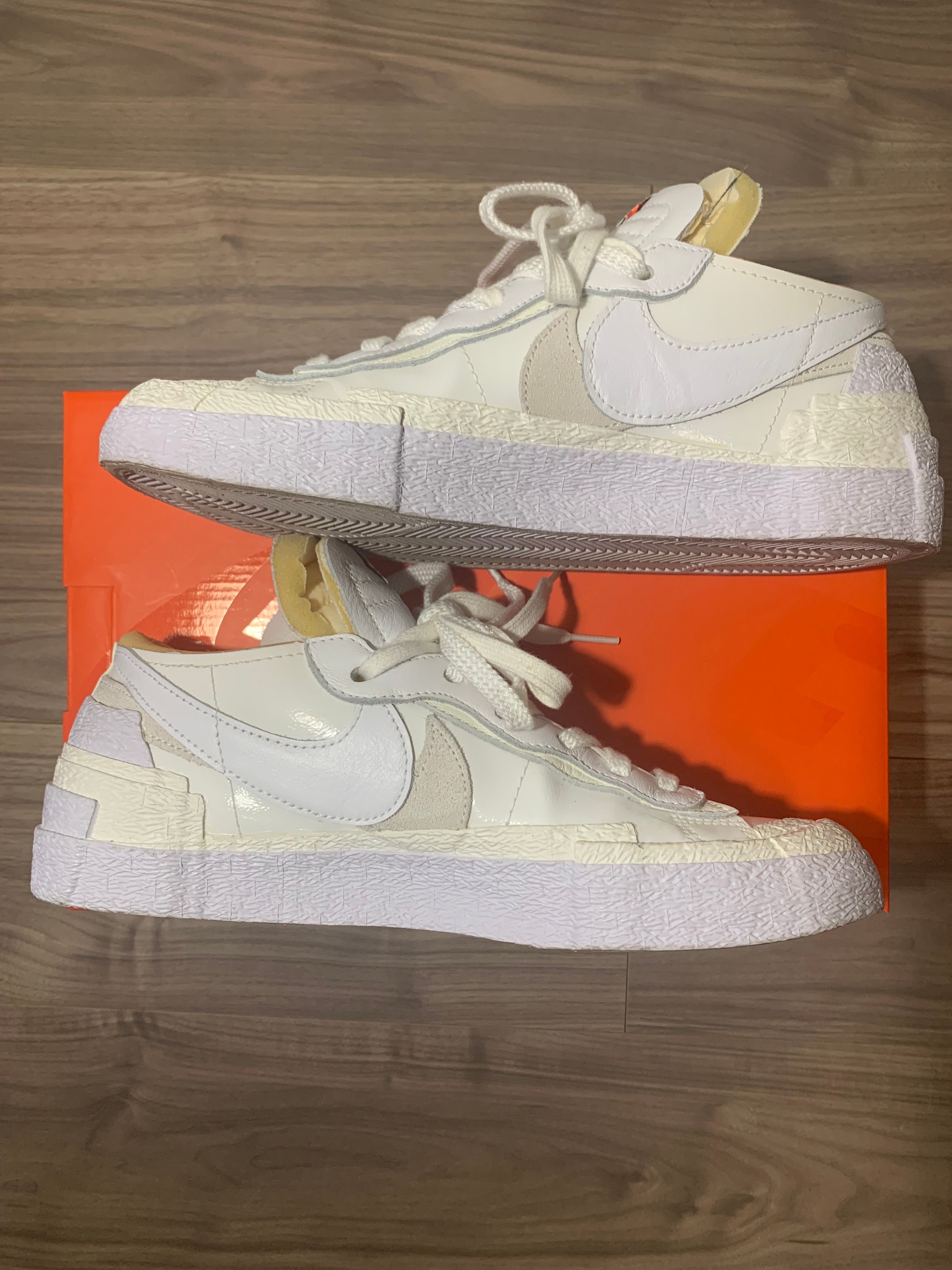 sacai × Nike Blazer Low "White Patent Leather"