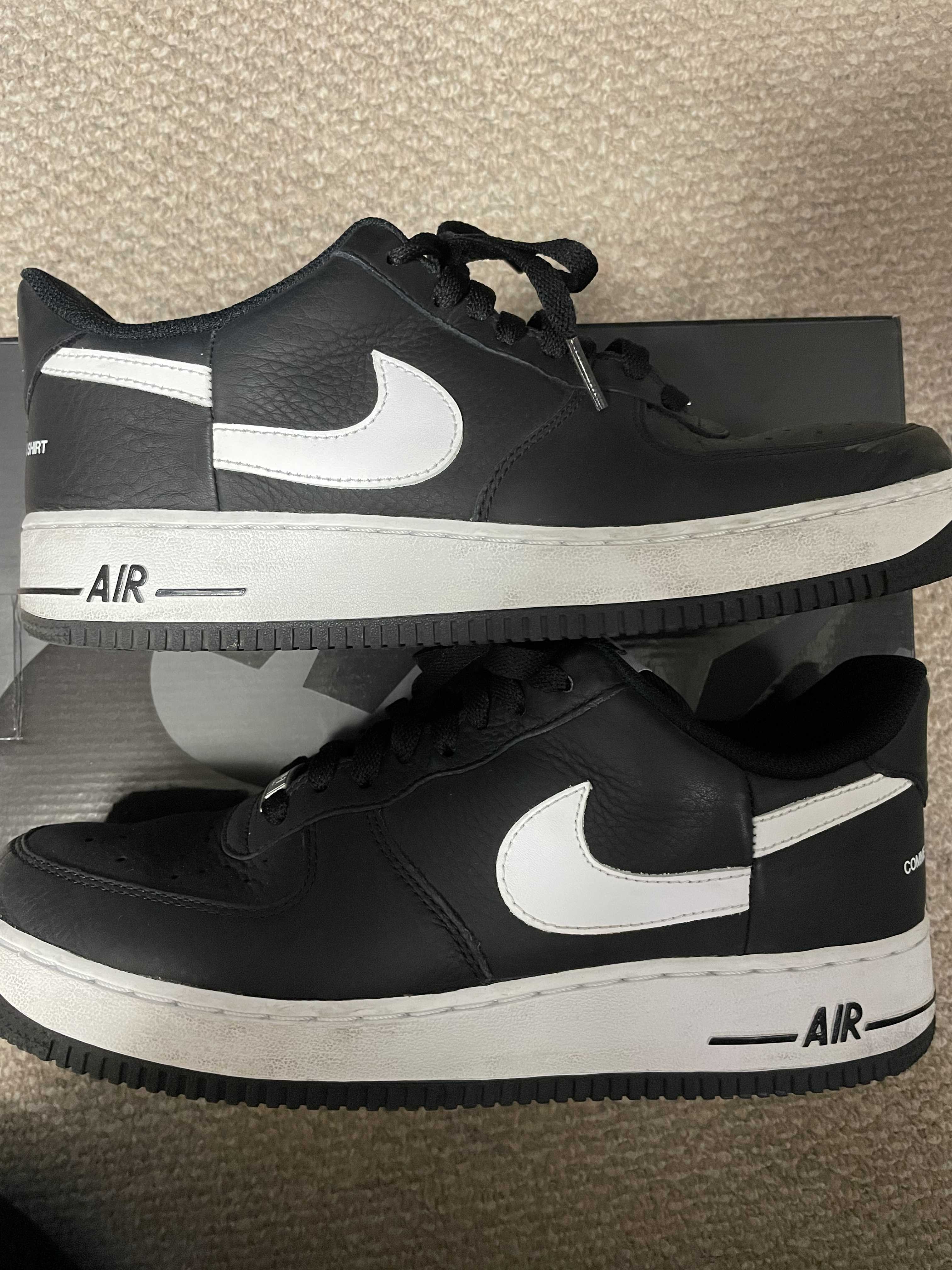 Supreme × COMME des GARCONS SHIRT × Nike Air Force 1 Low "Black/White" (2018)