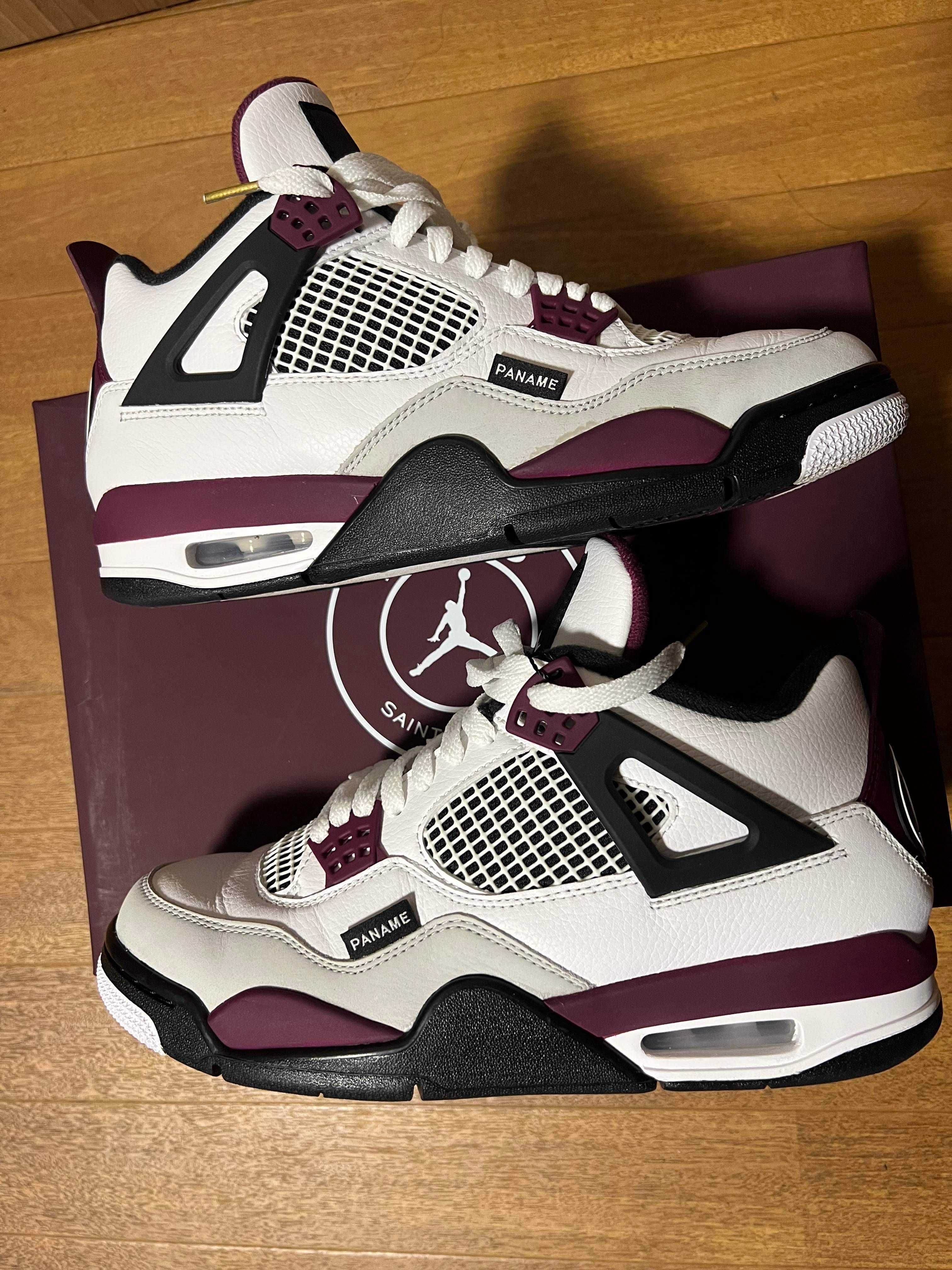 Paris Saint Germain ×Nike Air Jordan 4 Retro "White/Bordeaux/Neutral Gray"