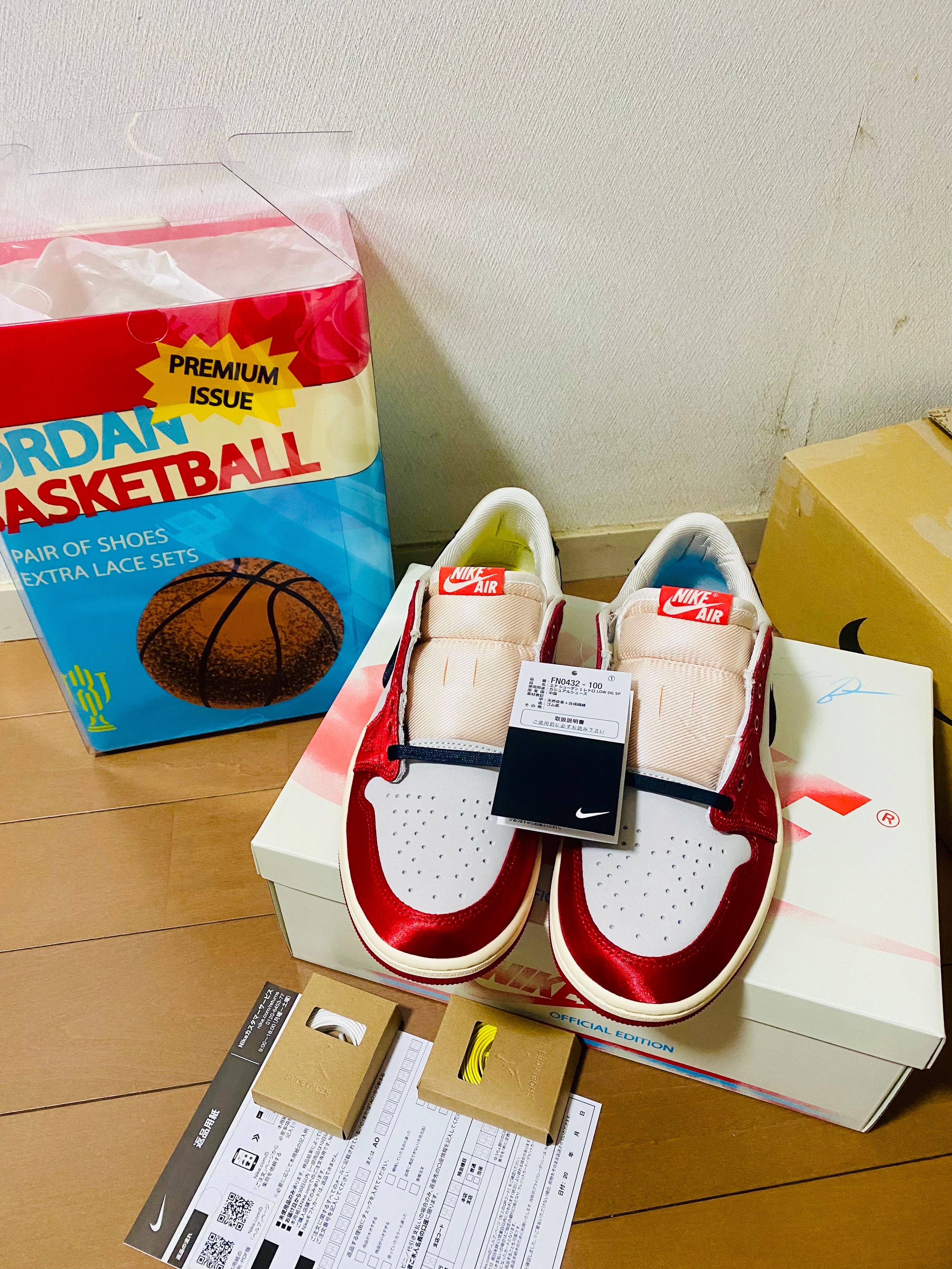 Trophy Room × Nike Air Jordan 1 Low OG "Sail and Varsity Red"