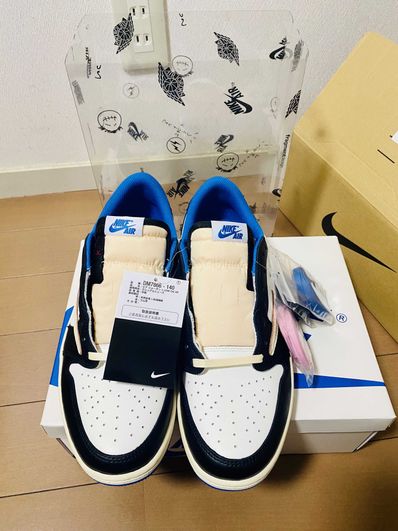 Travis Scott × fragment design × Nike Air Jordan 1 Low OG SP "Military Blue"