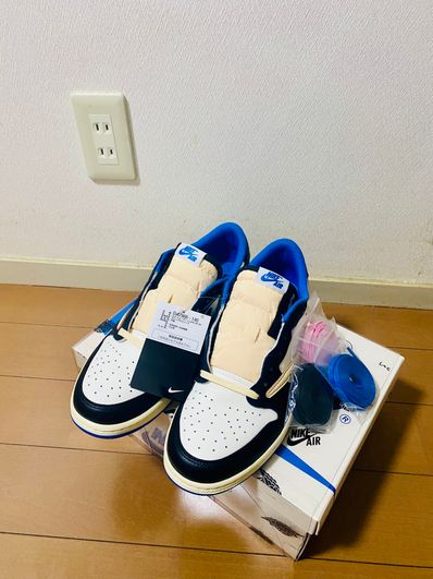 Travis Scott × fragment design × Nike Air Jordan 1 Low OG SP "Military Blue"
