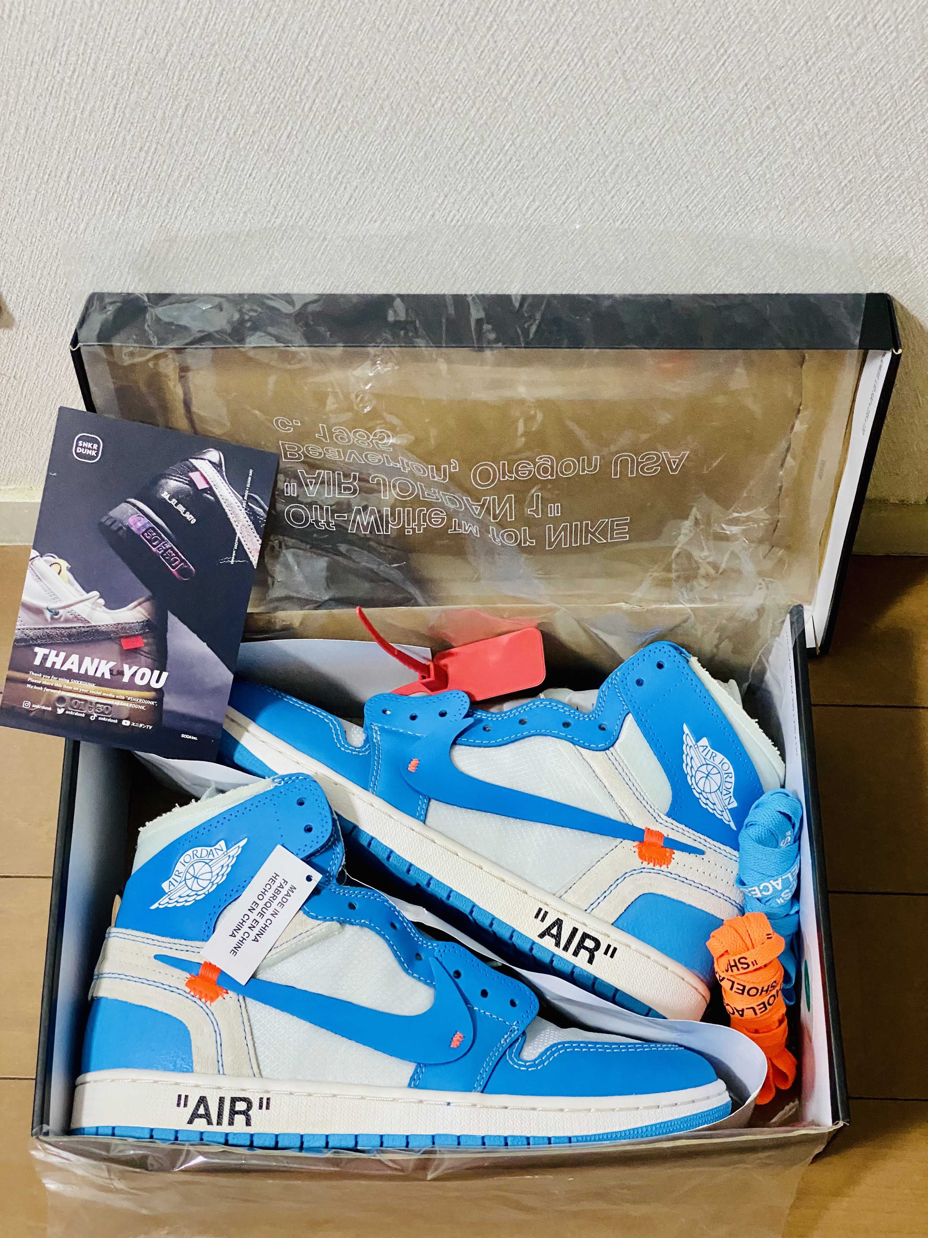 Off-White × Nike Air Jordan 1 High UNC "White/Dark Powder Blue"