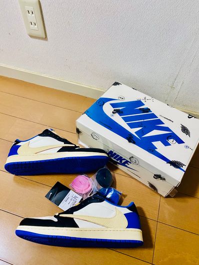 Travis Scott × fragment design × Nike Air Jordan 1 Low OG SP "Military Blue"