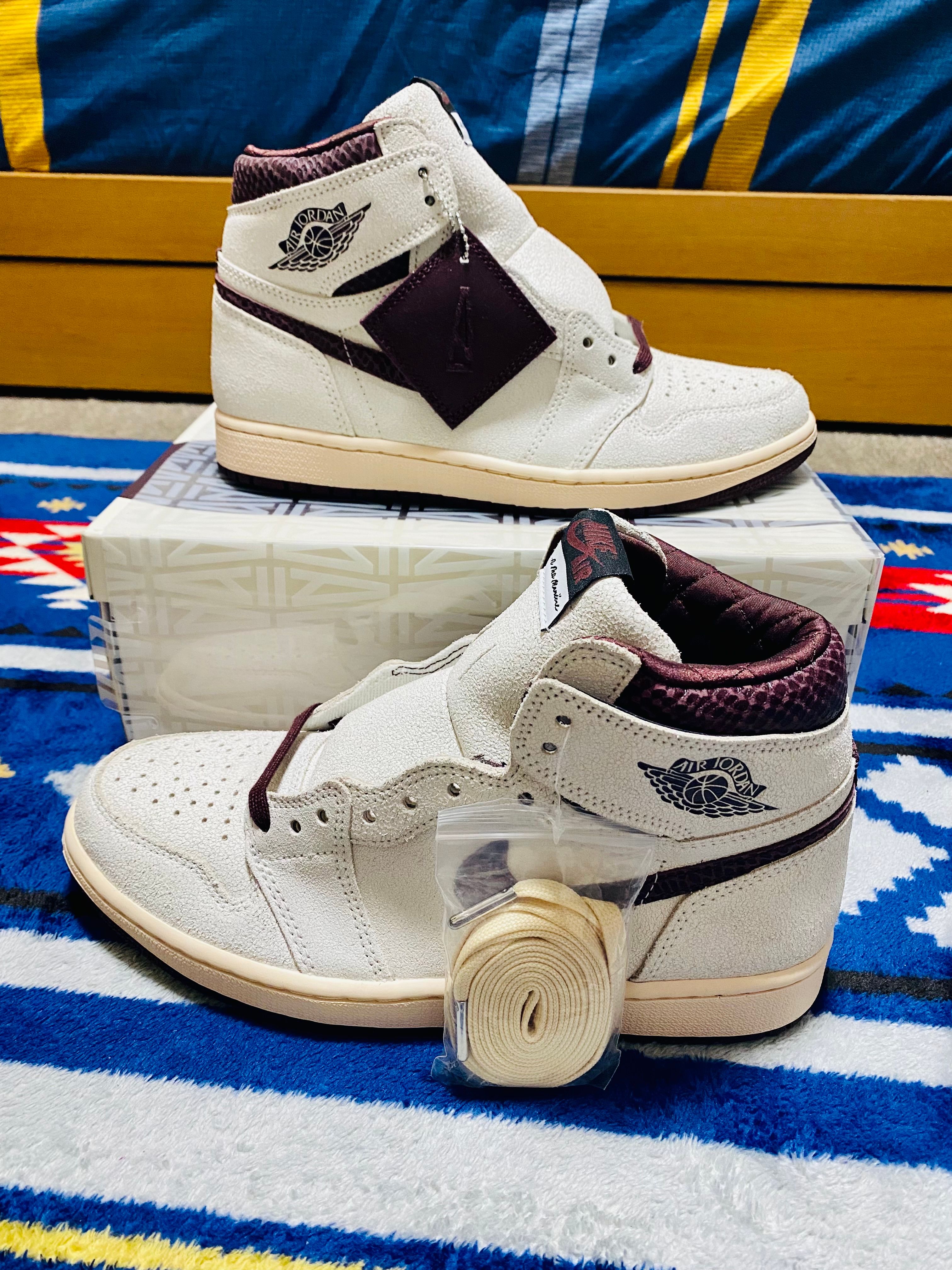 A Ma Maniere × Nike Air Jordan 1 Retro High OG "Sail and Burgundy"