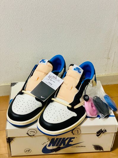 Travis Scott × fragment design × Nike Air Jordan 1 Low OG SP "Military Blue"