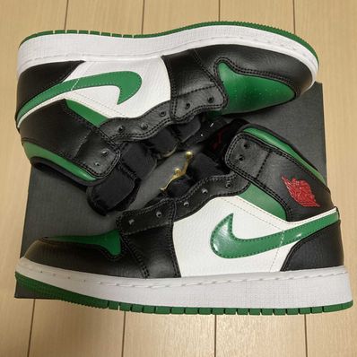 NIKE GS AIR JORDAN 1 MID "GREEN TOE"