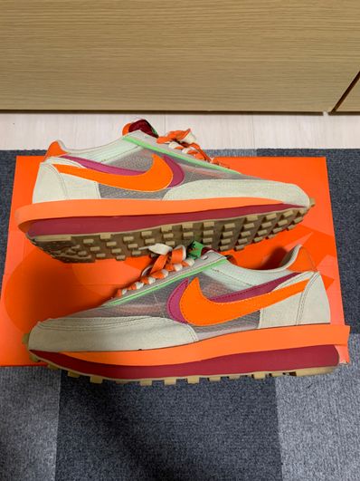 CLOT × Sacai × Nike LD Waffle "Orange Blaze"