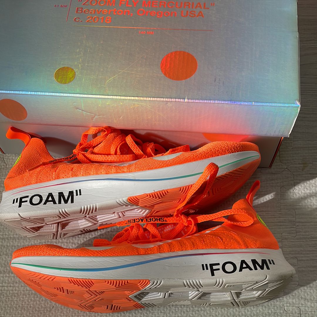 Off-White × Nike Zoom Fly Mercurial Flyknit "Total Orange/White/Volt"