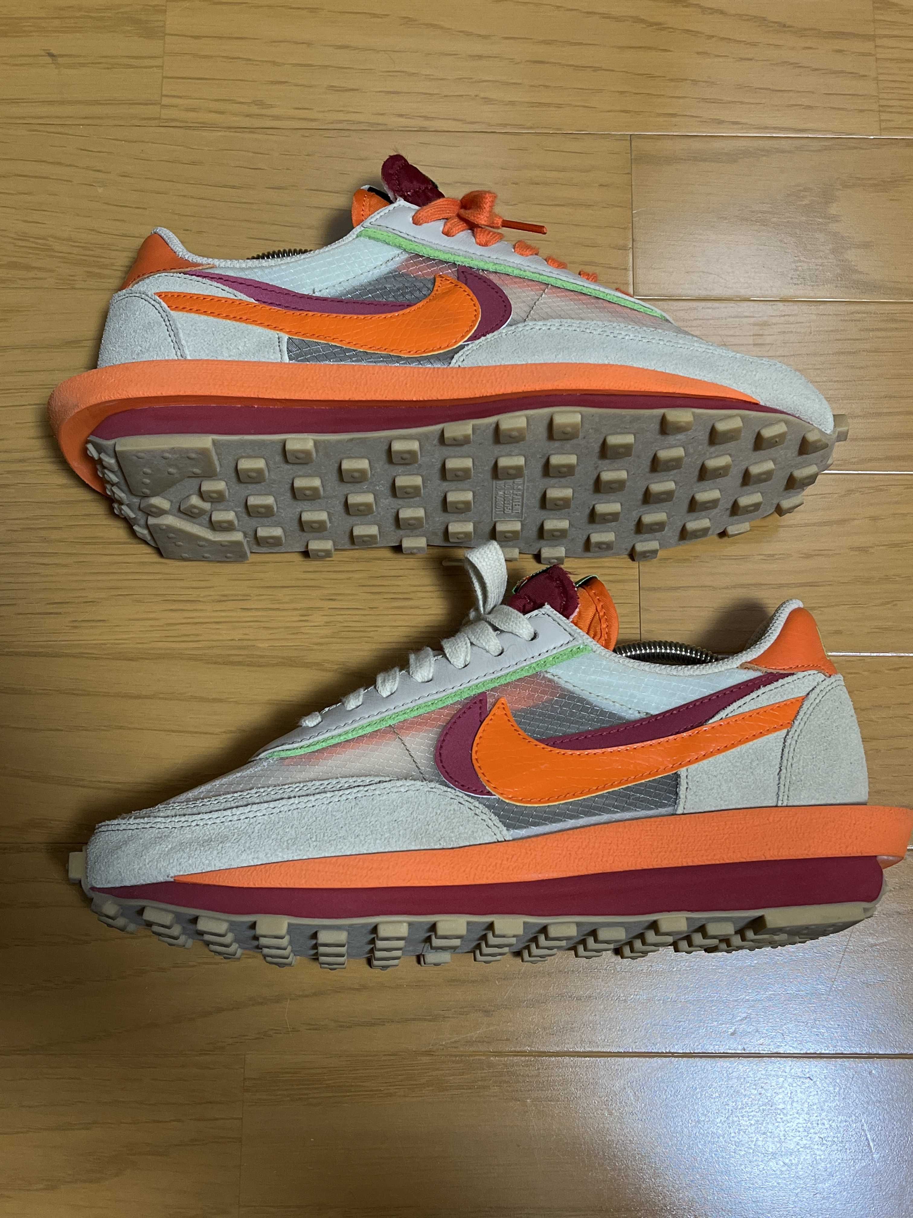 CLOT × Sacai × Nike LD Waffle "Orange Blaze"