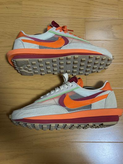 CLOT × Sacai × Nike LD Waffle "Orange Blaze"