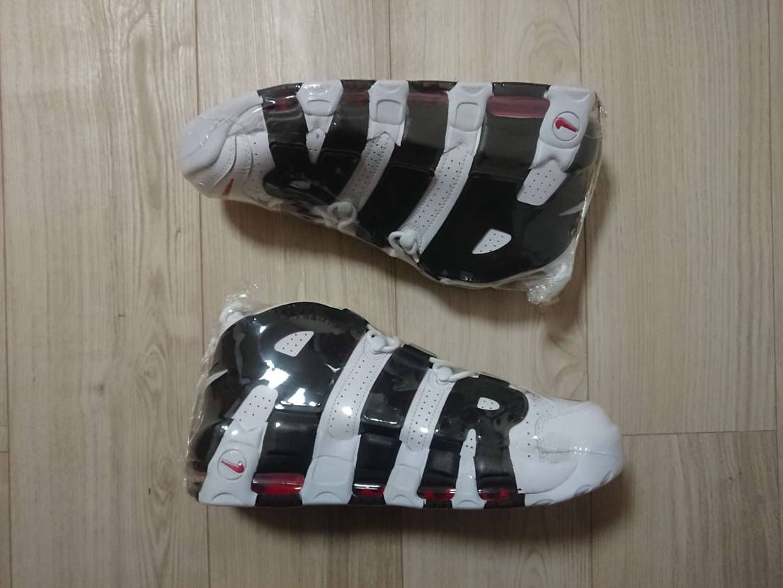 NIKE AIR MORE UPTEMPO "WHITE/BLACK/UNIVERSITY RED"(2020)