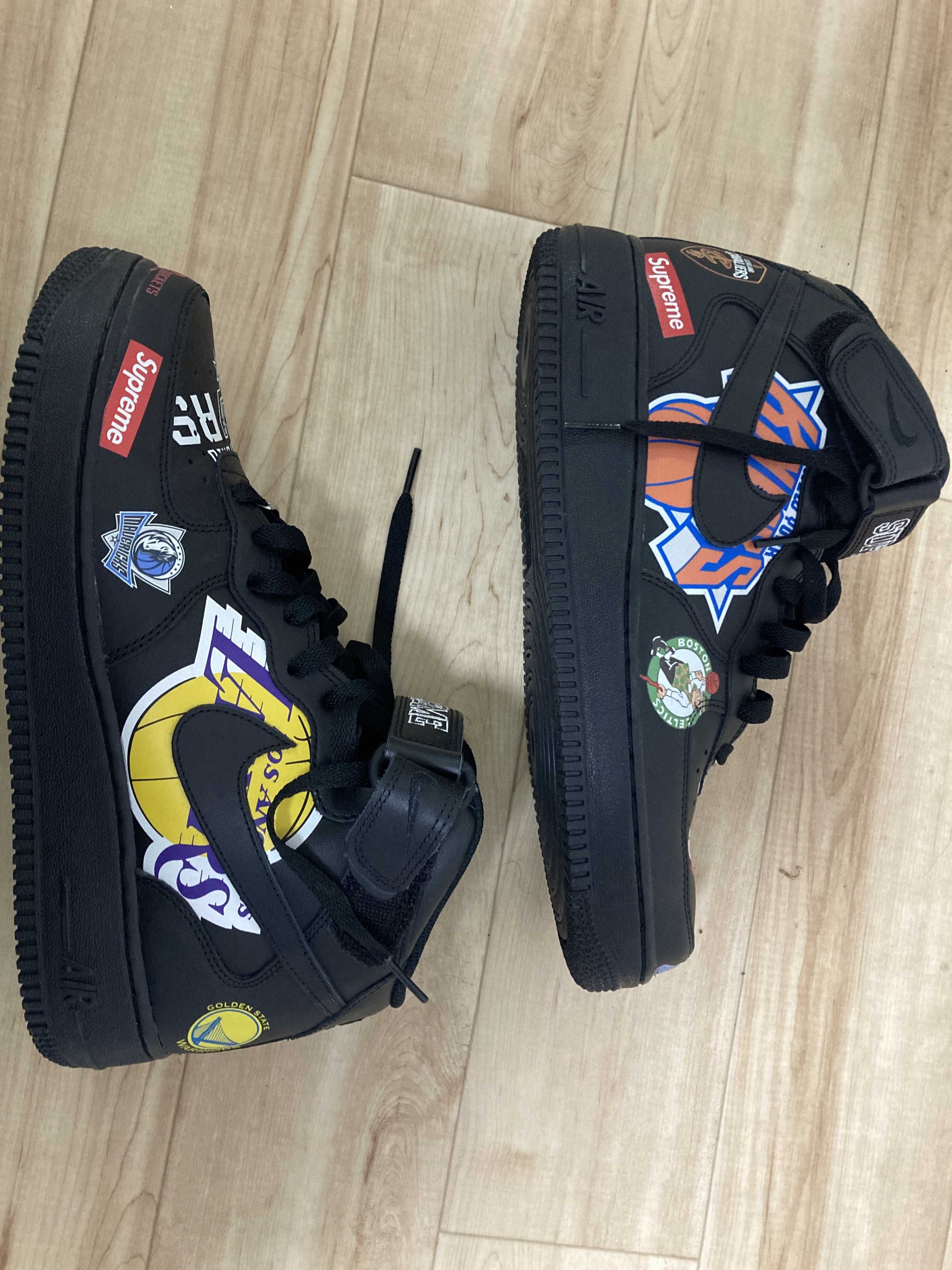 Supreme × NBA × Nike Air Force 1 Mid '07 "Black"