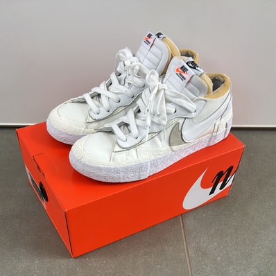 sacai × Nike Blazer Low "White Patent Leather"