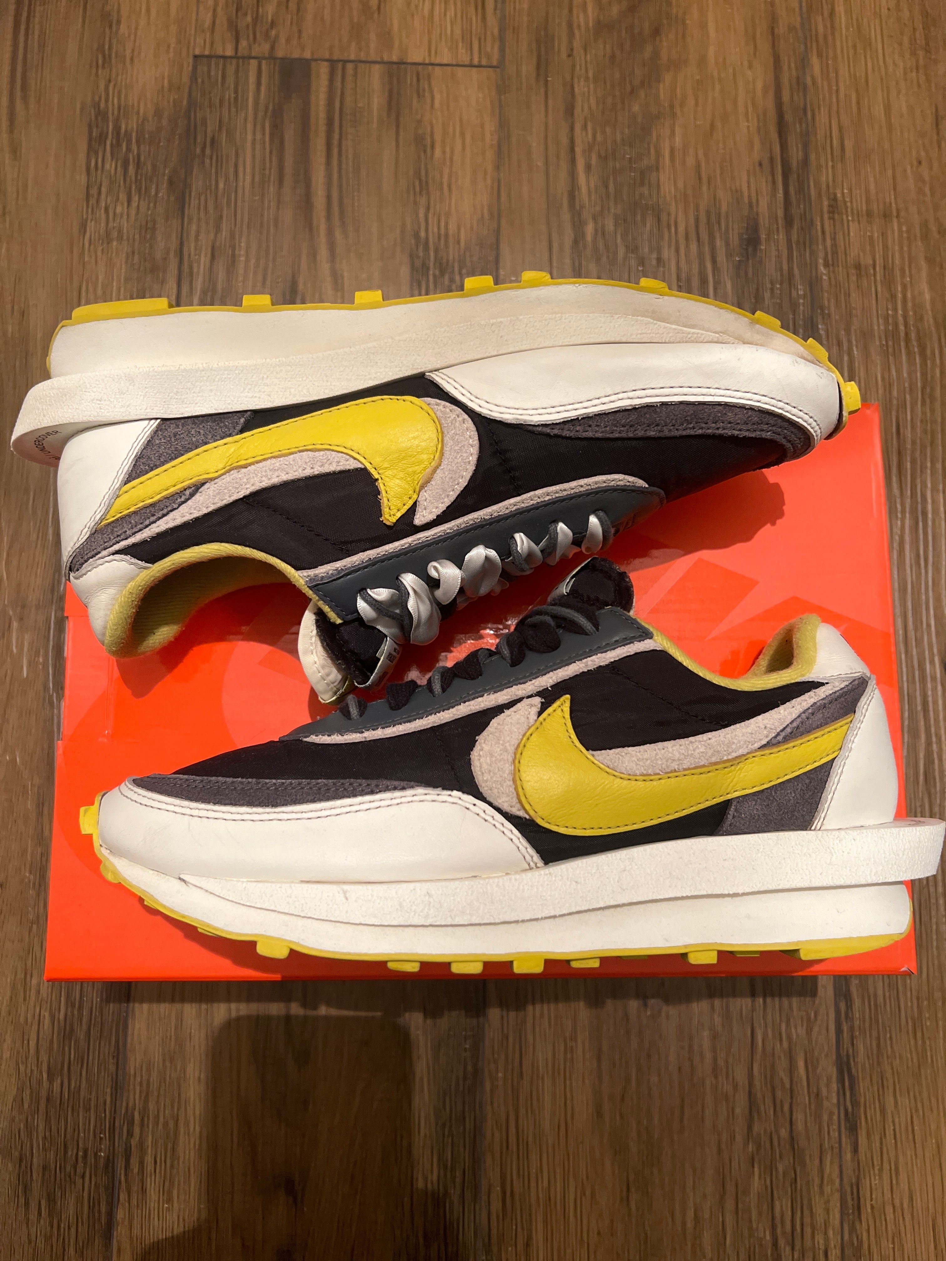 UNDERCOVER × sacai × Nike LD Waffle "Black/Sail-Dark Grey-Bright Citron"