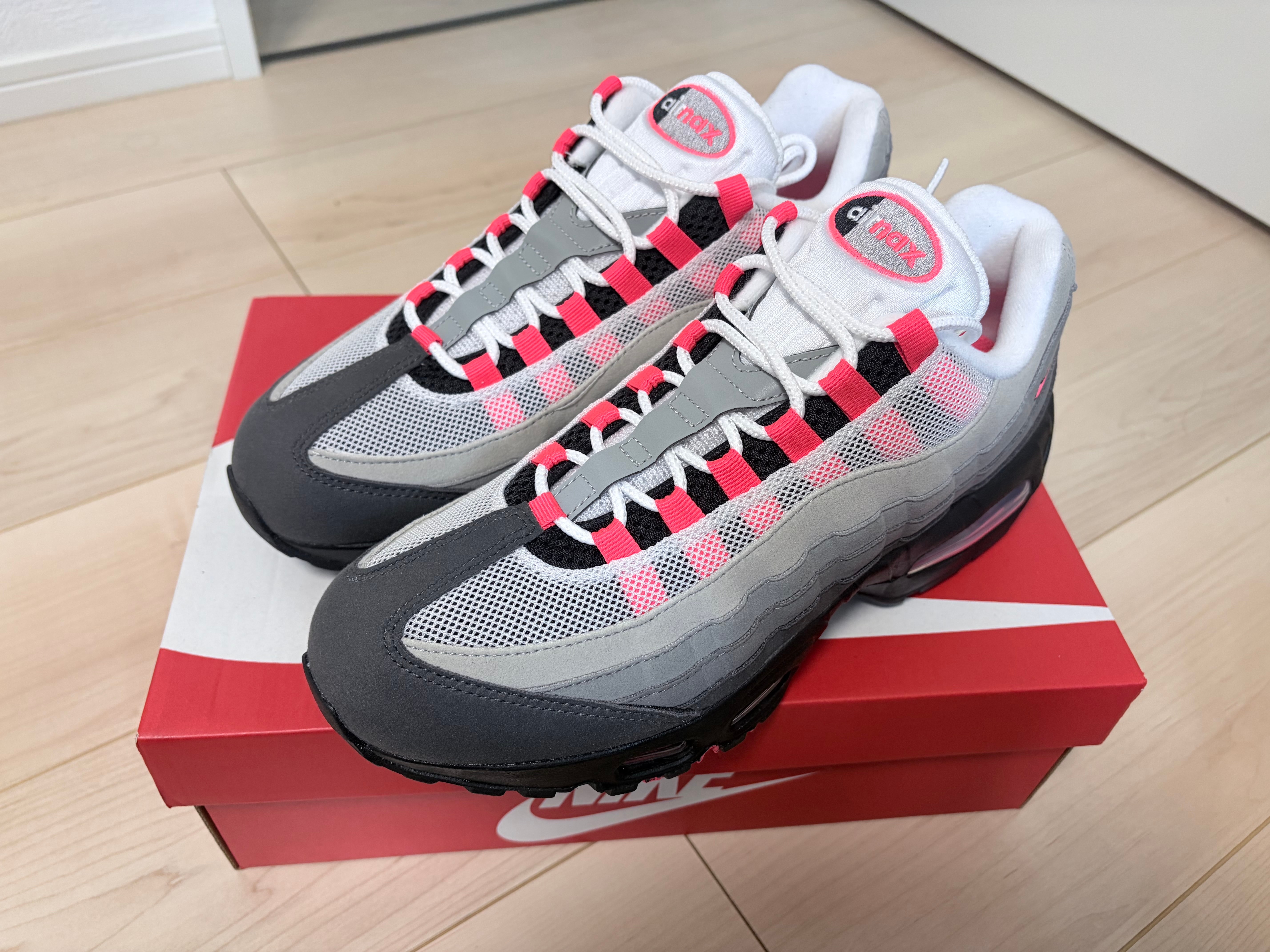 Nike Air Max 95 OG Big Bubble "Medium Ash/Solar Red"