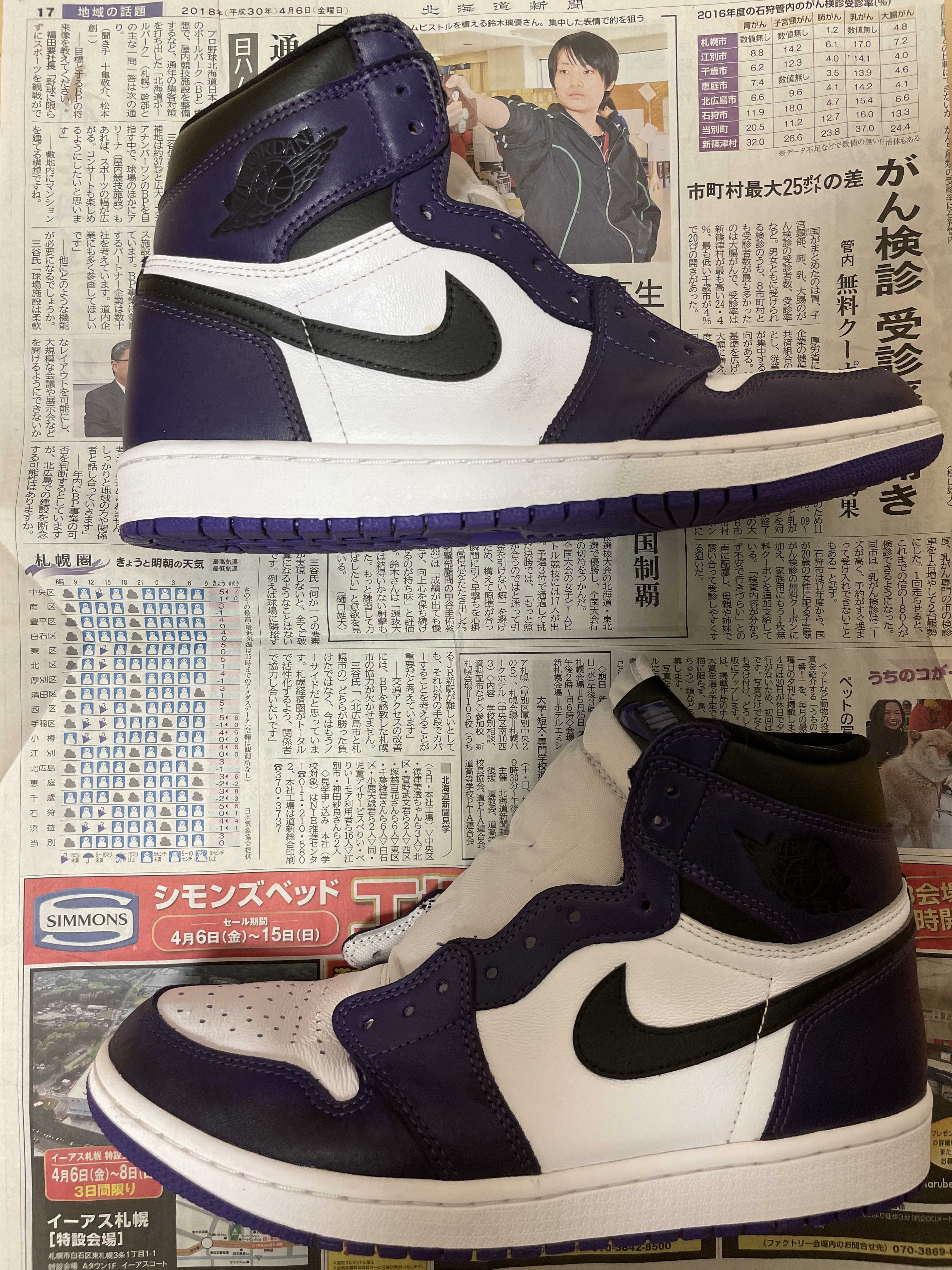 Nike Air Jordan 1 Retro High OG "Court Purple White/Black" (2020)