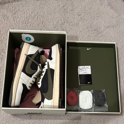 Travis Scott × Nike Women's Air Jordan 1 Low OG "Medium Olive"