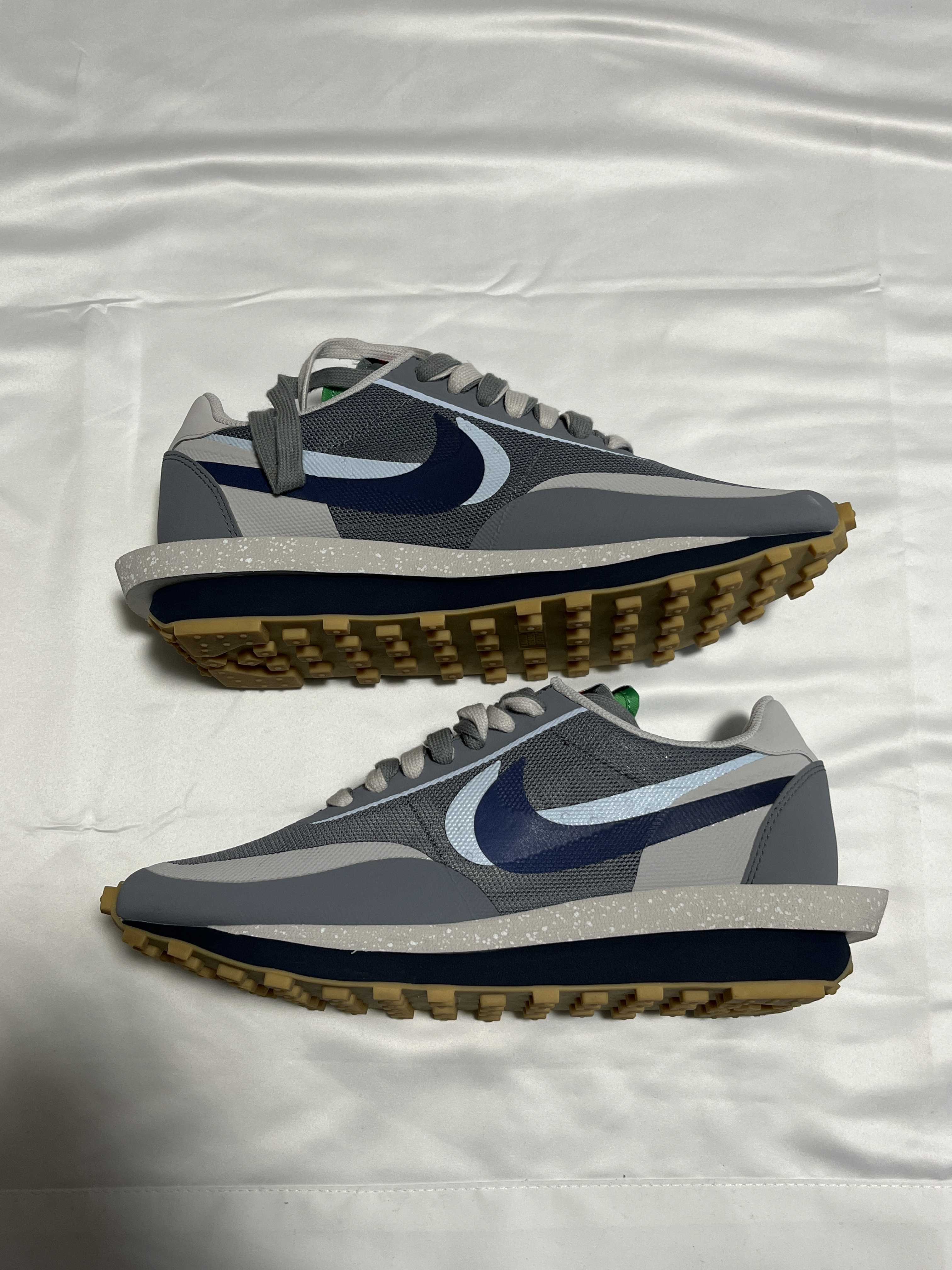 CLOT × Sacai × Nike LD Waffle "Grey Obsidian/Cool Grey"