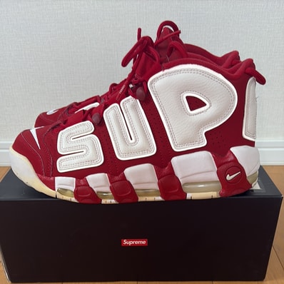 Supreme × Nike Air More Uptempo "White/Red"