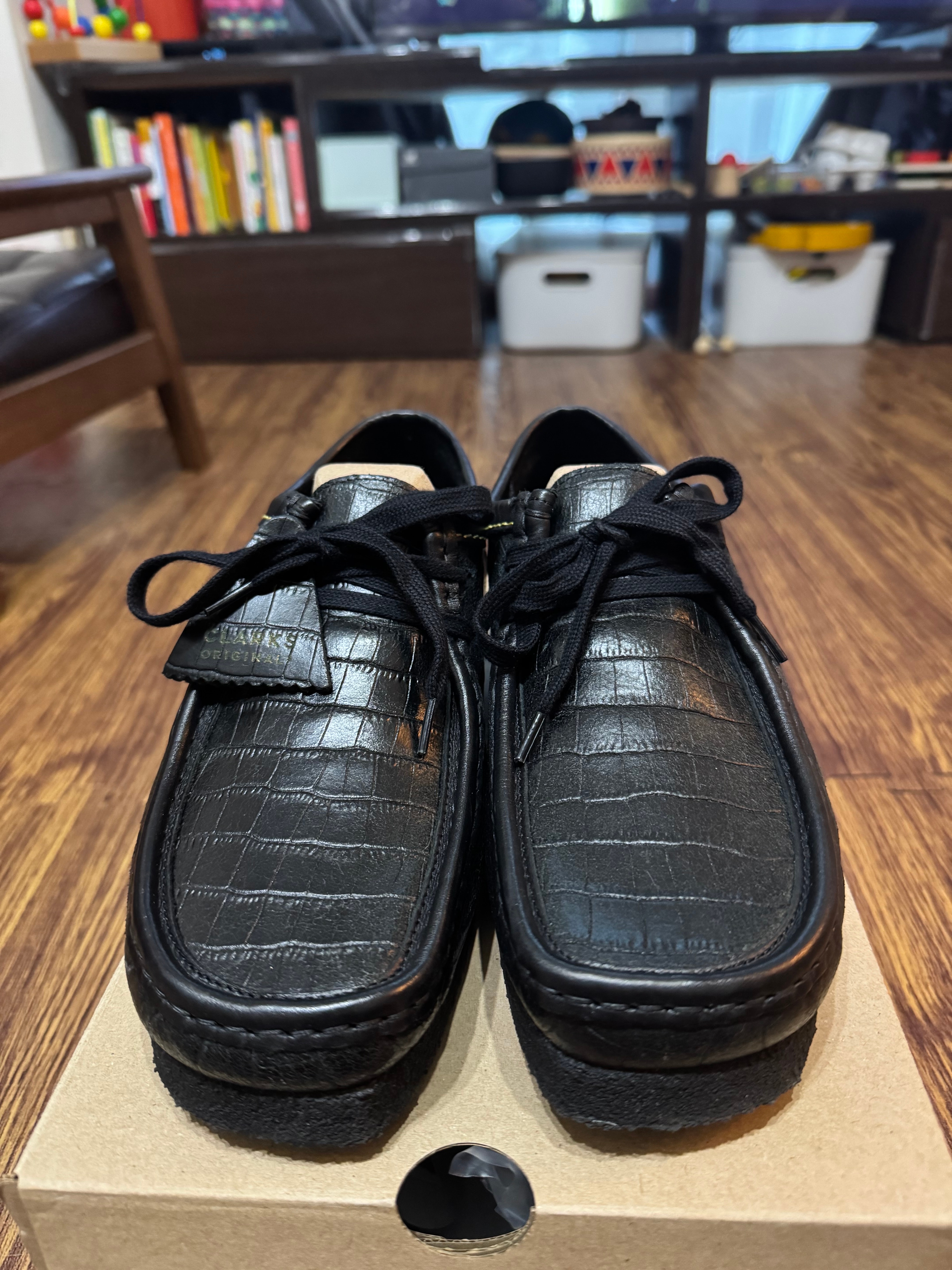 WACKO MARIA × Clarks Wallabee Crocodile Embossed Leather "Black"