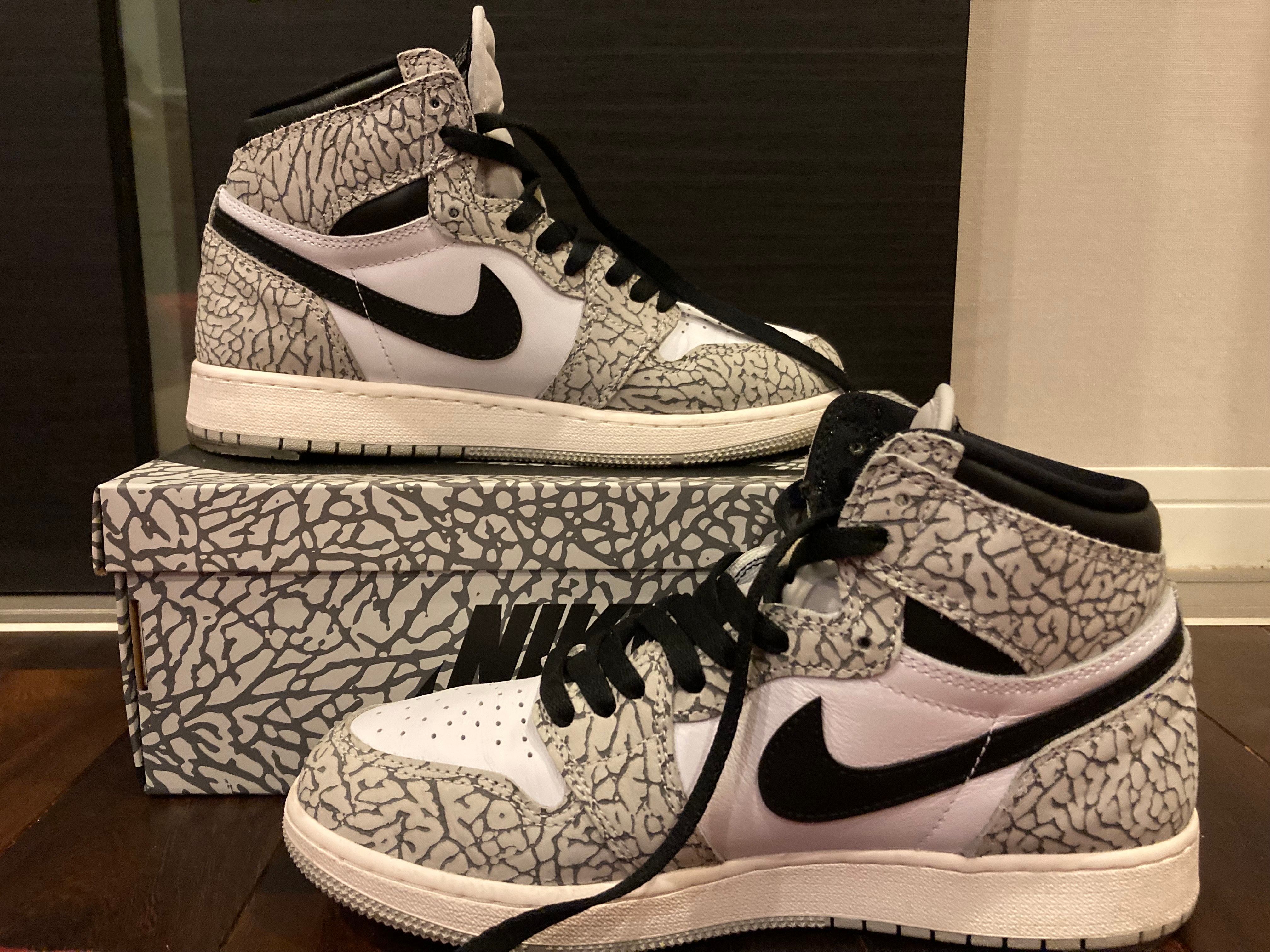 Nike GS Air Jordan 1 High OG "White Cement"