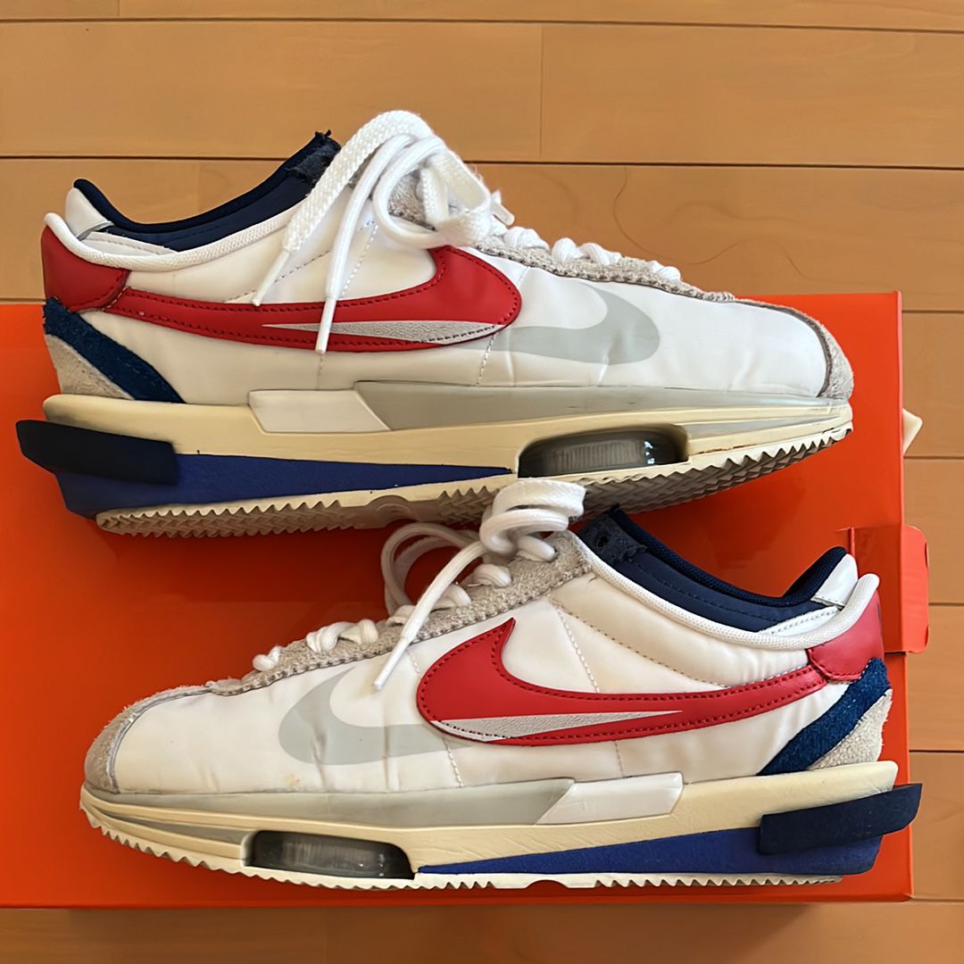 sacai × Nike Zoom Cortez "White and University Red"