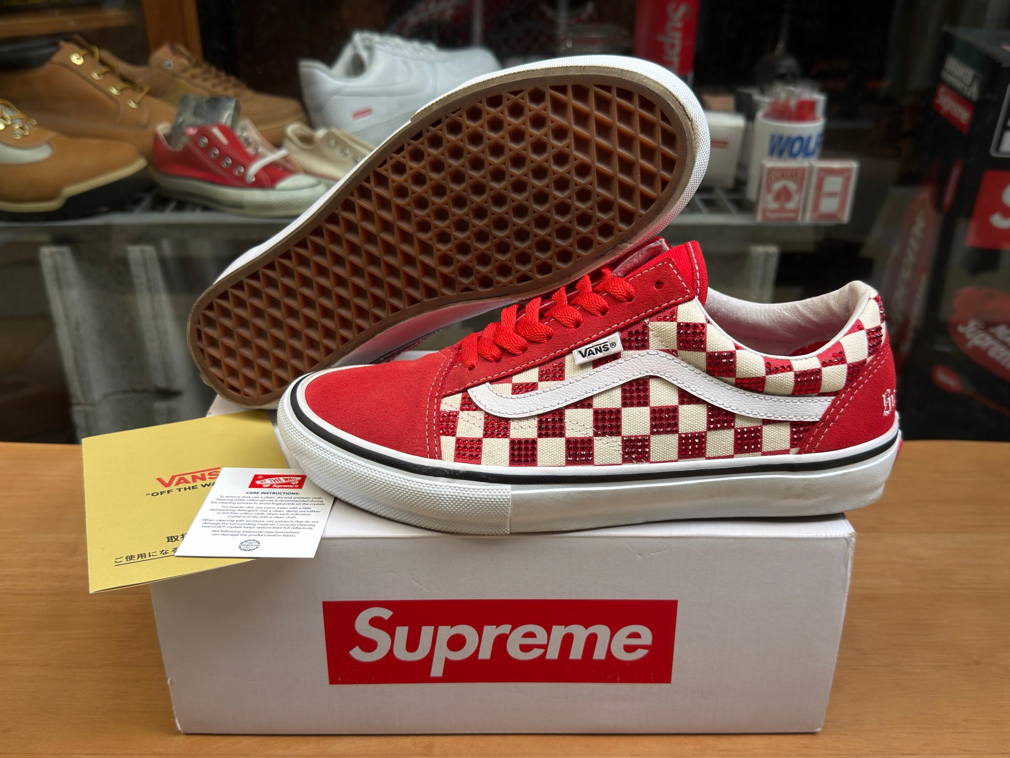 Supreme × Swarovski × Vans Old Skool "Red"