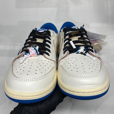 Travis Scott × fragment design × Nike Air Jordan 1 Low OG "Sail/Military Blue"