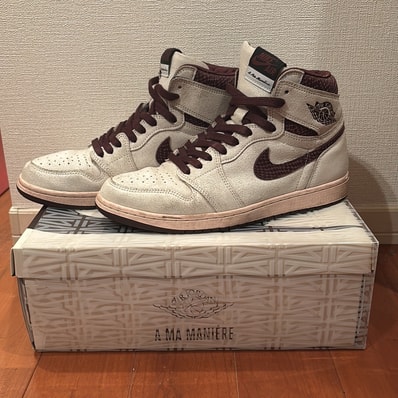 A Ma Maniere × Nike Air Jordan 1 Retro High OG "Sail and Burgundy"