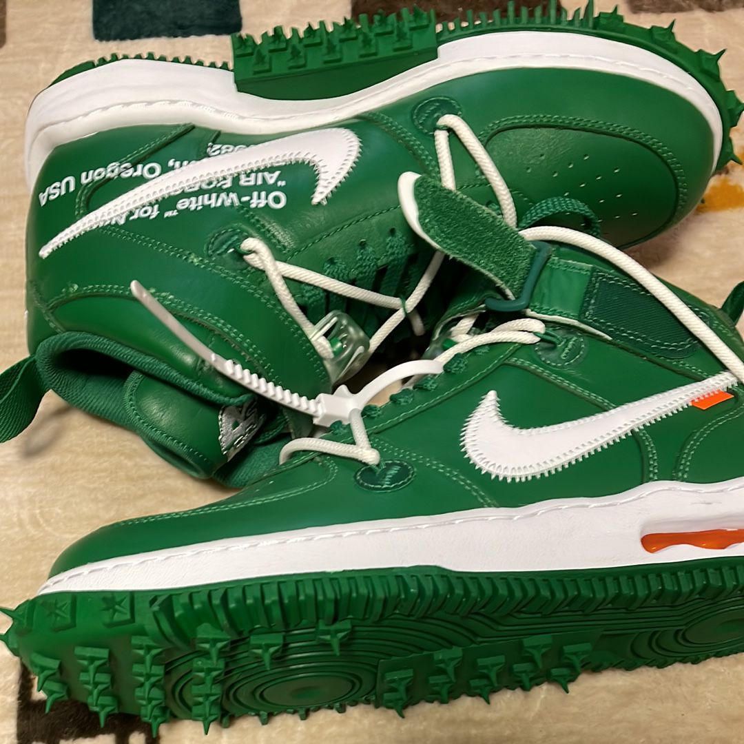 Off-White × Nike Air Force 1 Mid SP LTHR "Pine Green"
