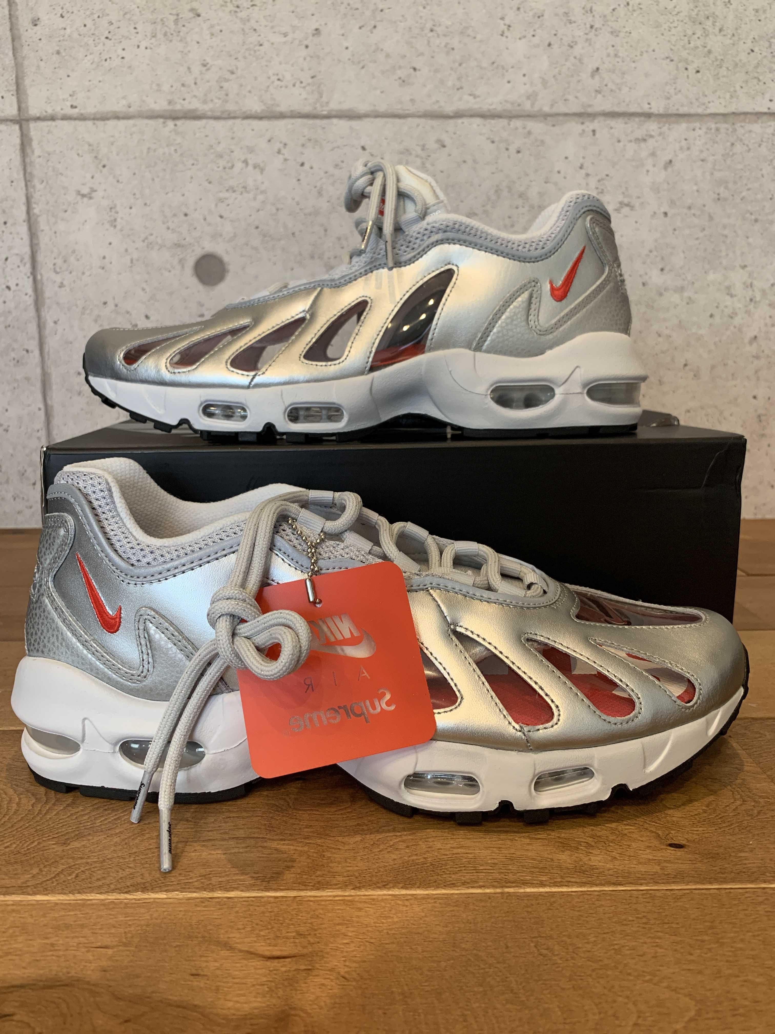Supreme × Nike Air Max 96 "Metallic Silver/Speed Red/Clear"