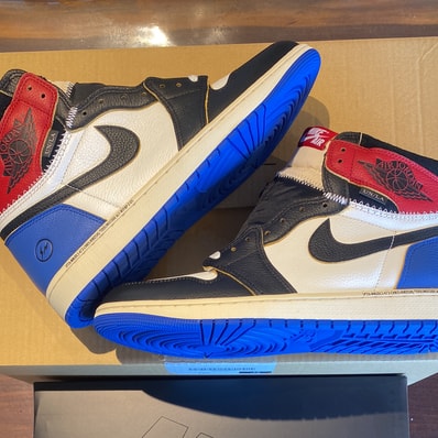 fragment design × UNION × Nike Air Jordan 1 High OG "Black/Varsity Red"