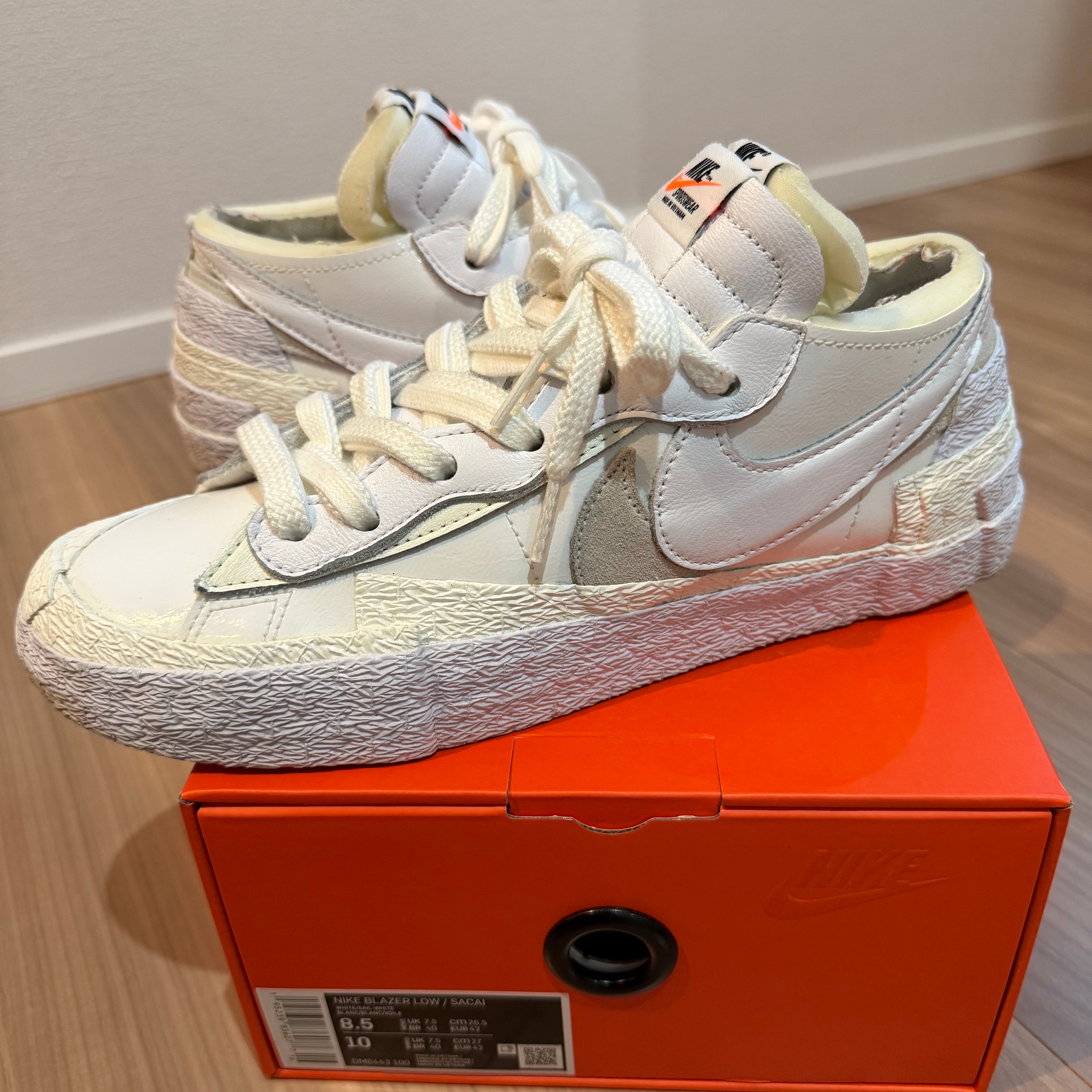 sacai × Nike Blazer Low "White Patent Leather"