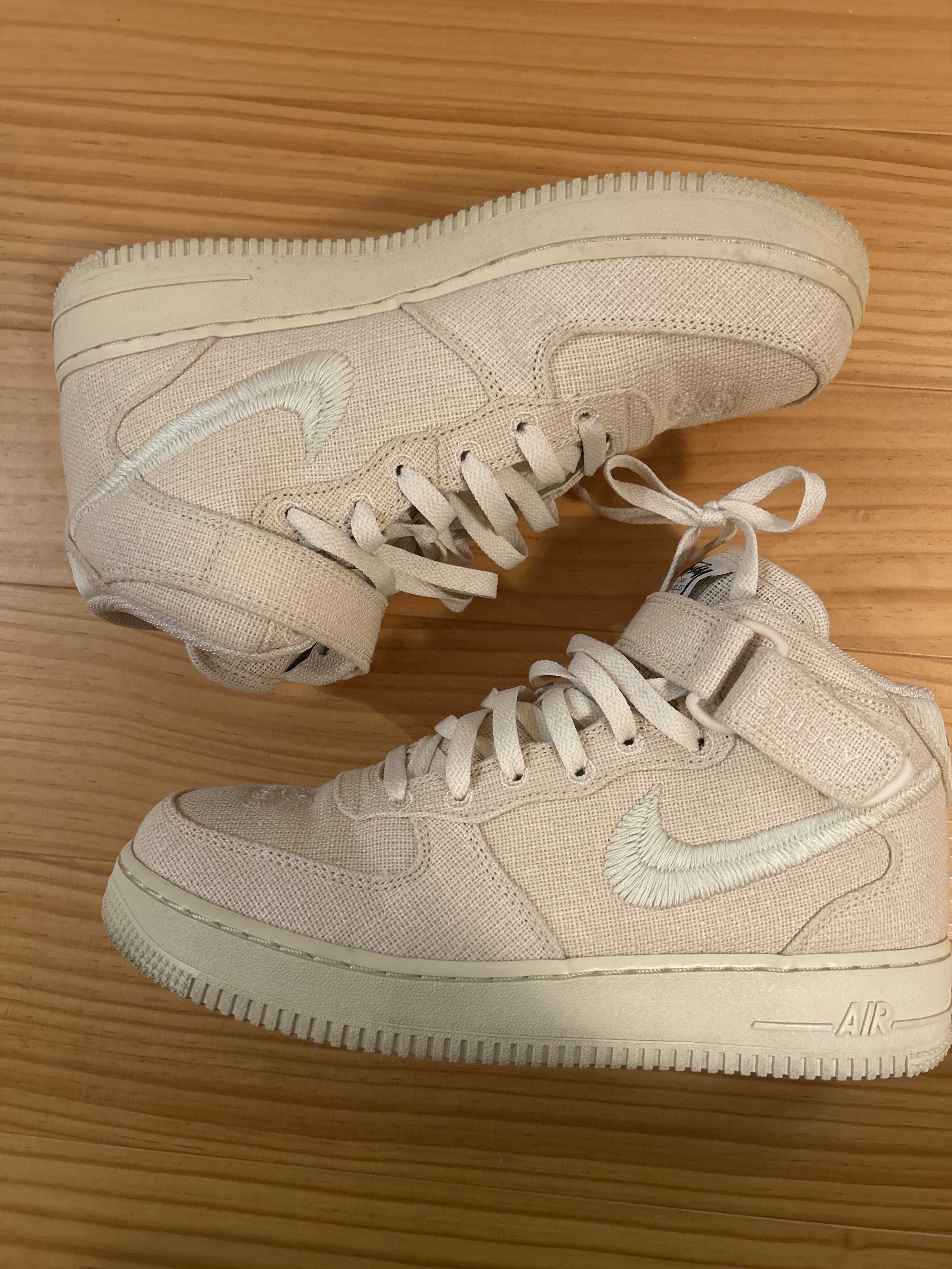 Stussy × Nike Air Force 1 Mid "Fossil Stone"