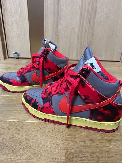 Nike Dunk High "Red Acid Wash"