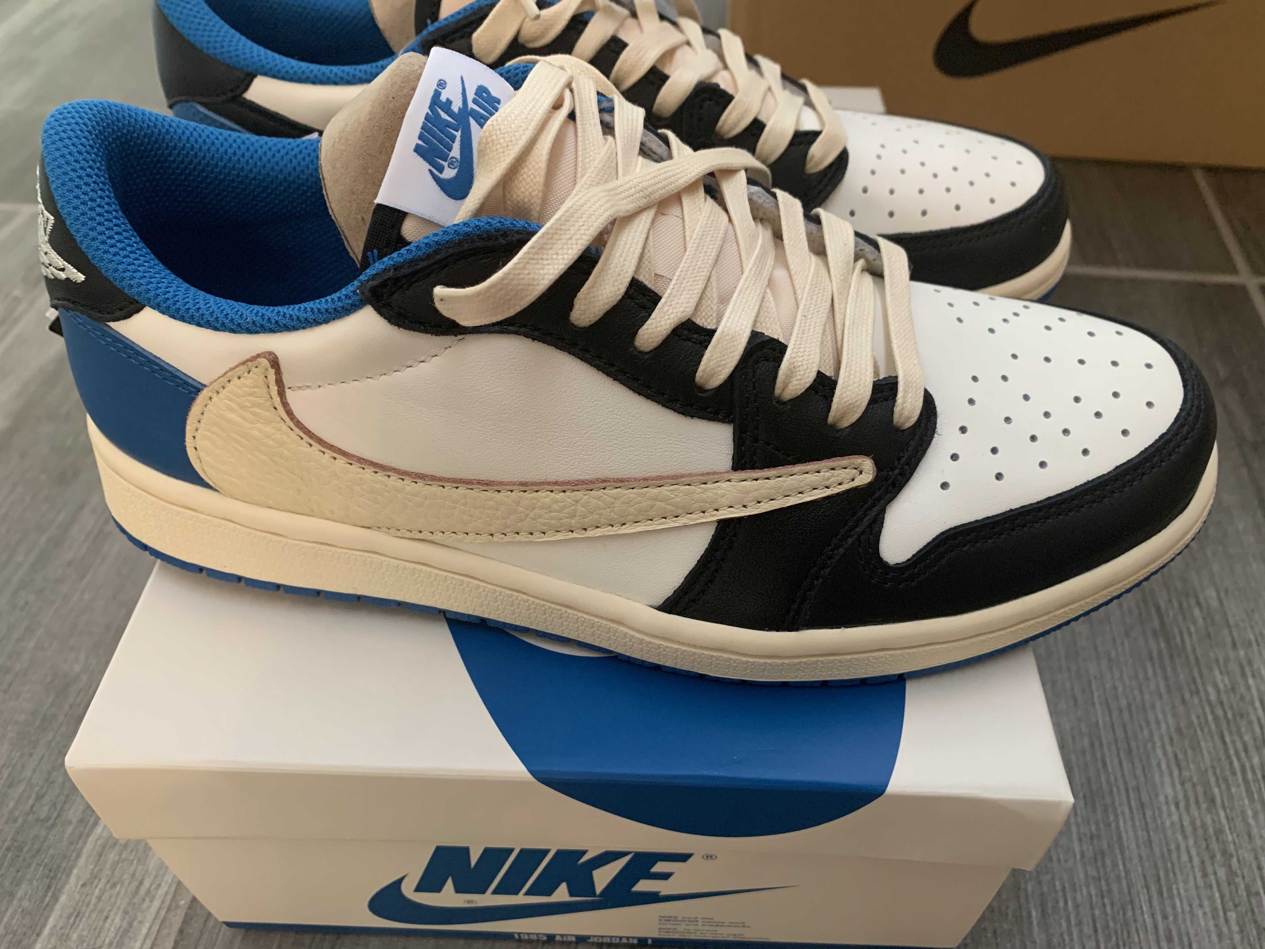 Travis Scott × fragment design × Nike Air Jordan 1 Low OG SP "Military Blue"