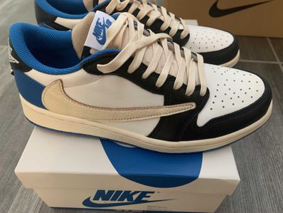 Travis Scott × fragment design × Nike Air Jordan 1 Low OG SP "Military Blue"