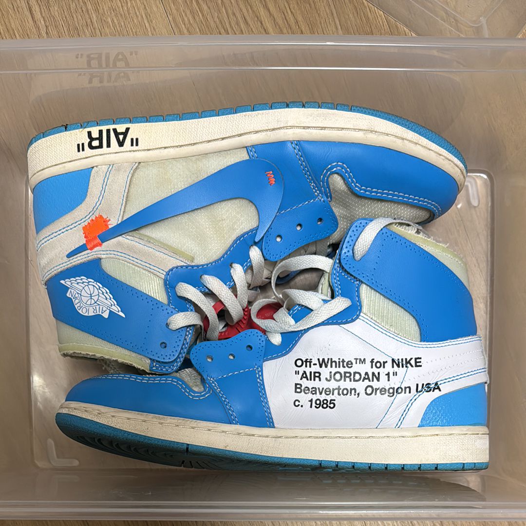 Off-White × Nike Air Jordan 1 High UNC "White/Dark Powder Blue"