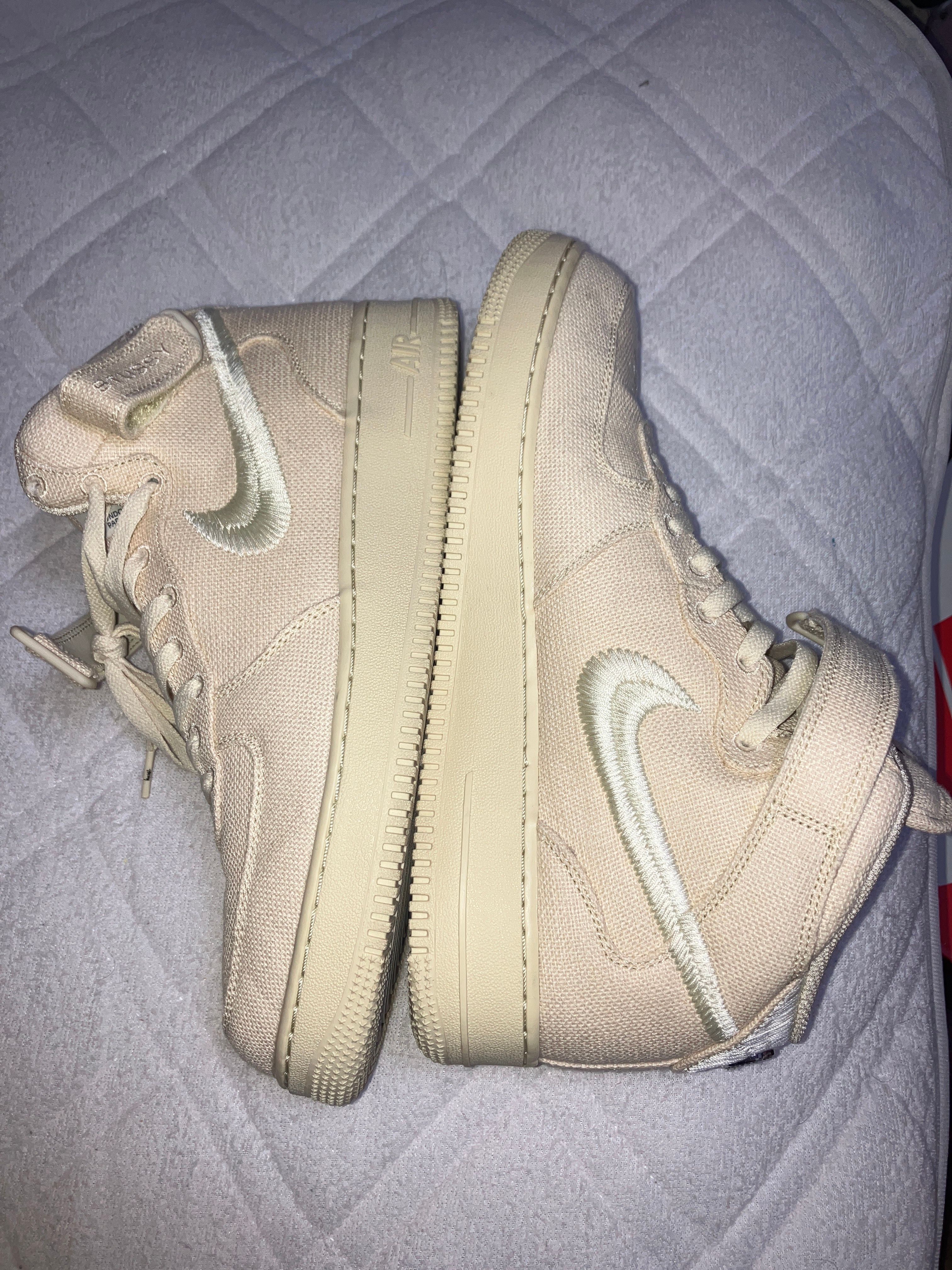 Stussy × Nike Air Force 1 Mid "Fossil Stone"