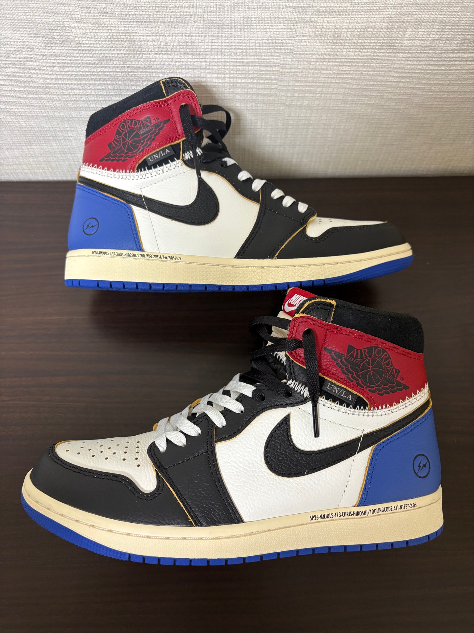 fragment design × UNION × Nike Air Jordan 1 High OG "Black/Varsity Red"