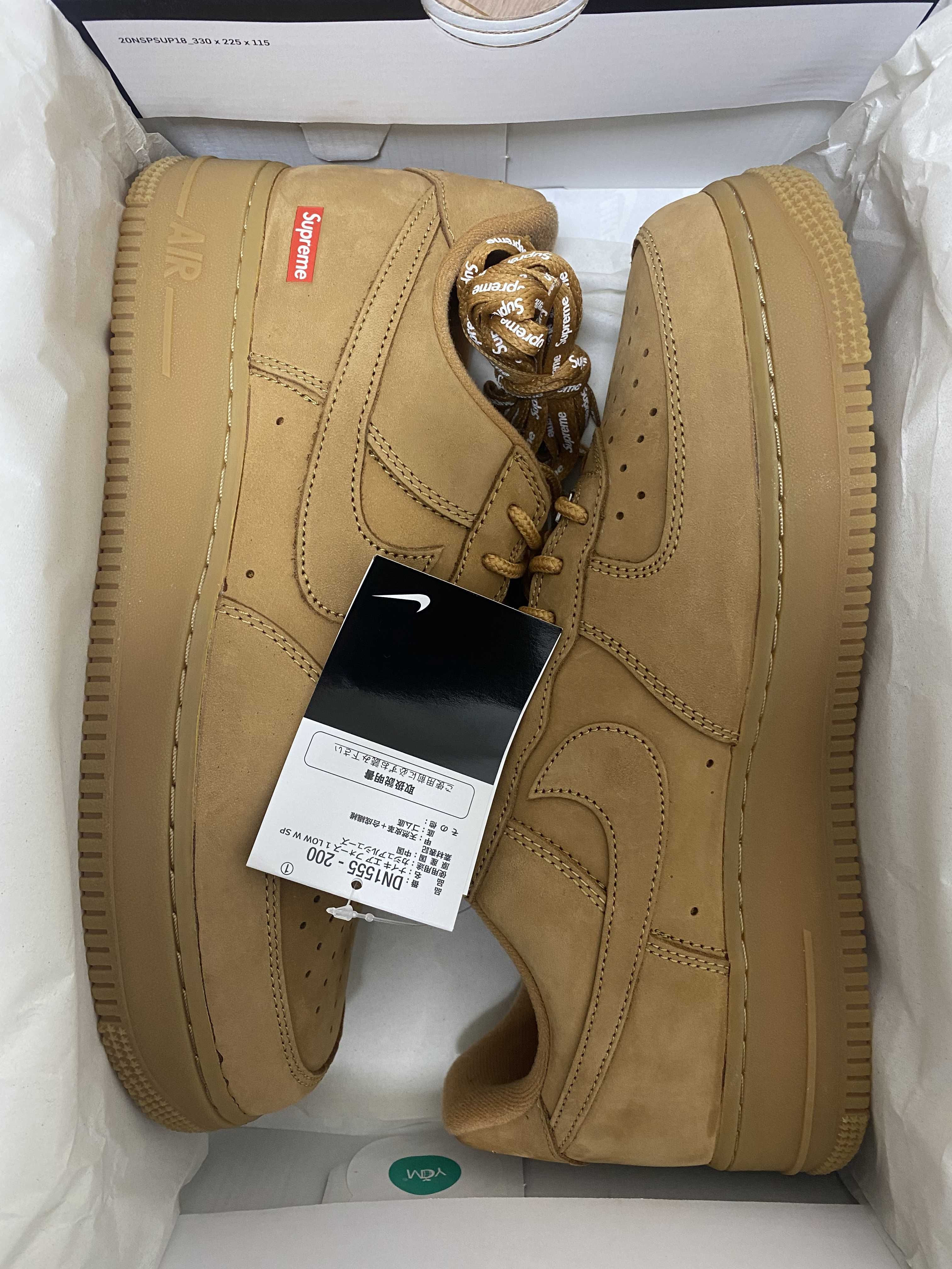 Supreme × Nike Air Force 1 Low "Flax/Wheat"