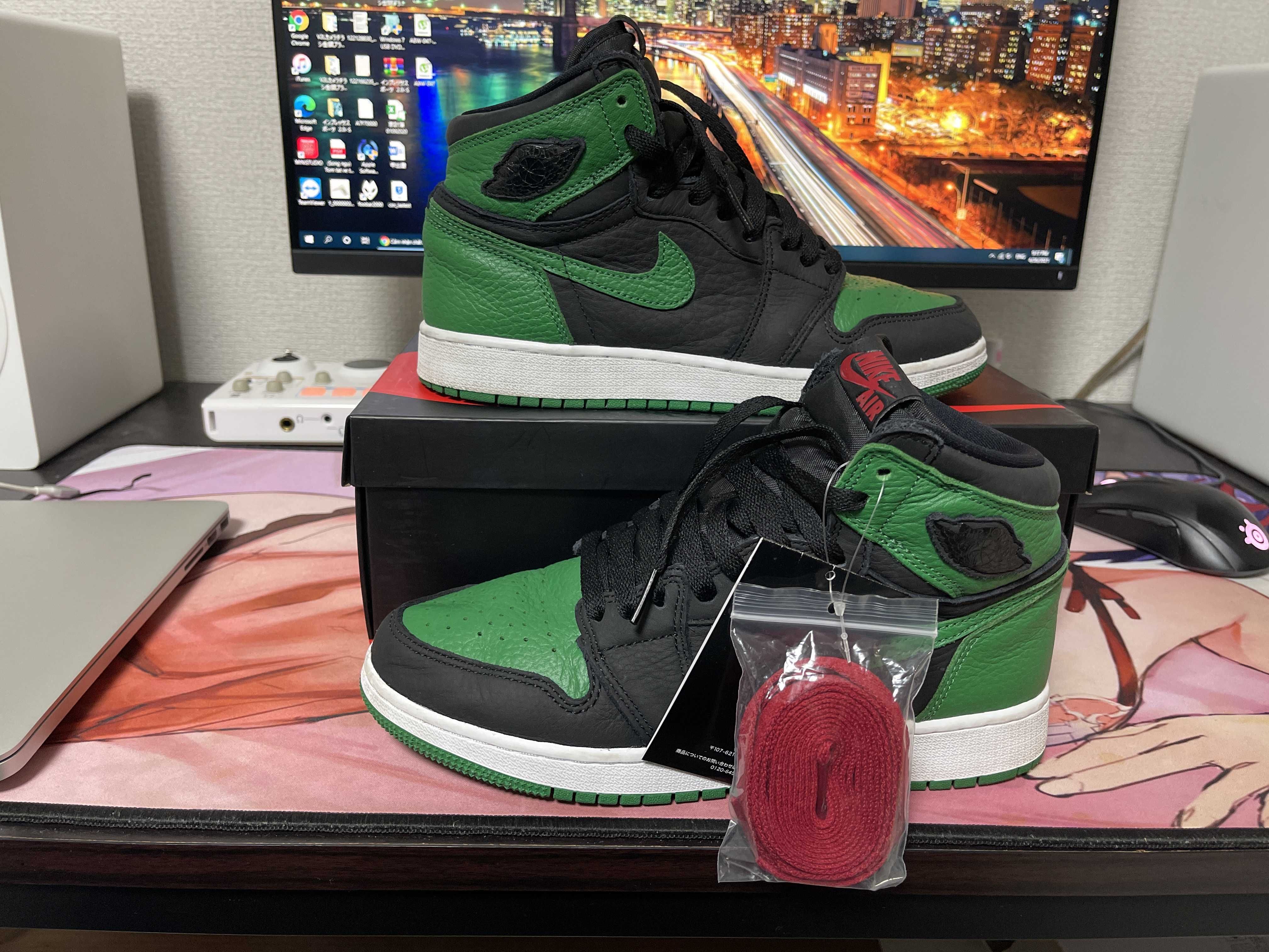 NIKE AIR JORDAN 1 RETRO HIGH OG GS "BLACK/PINE GREEN"