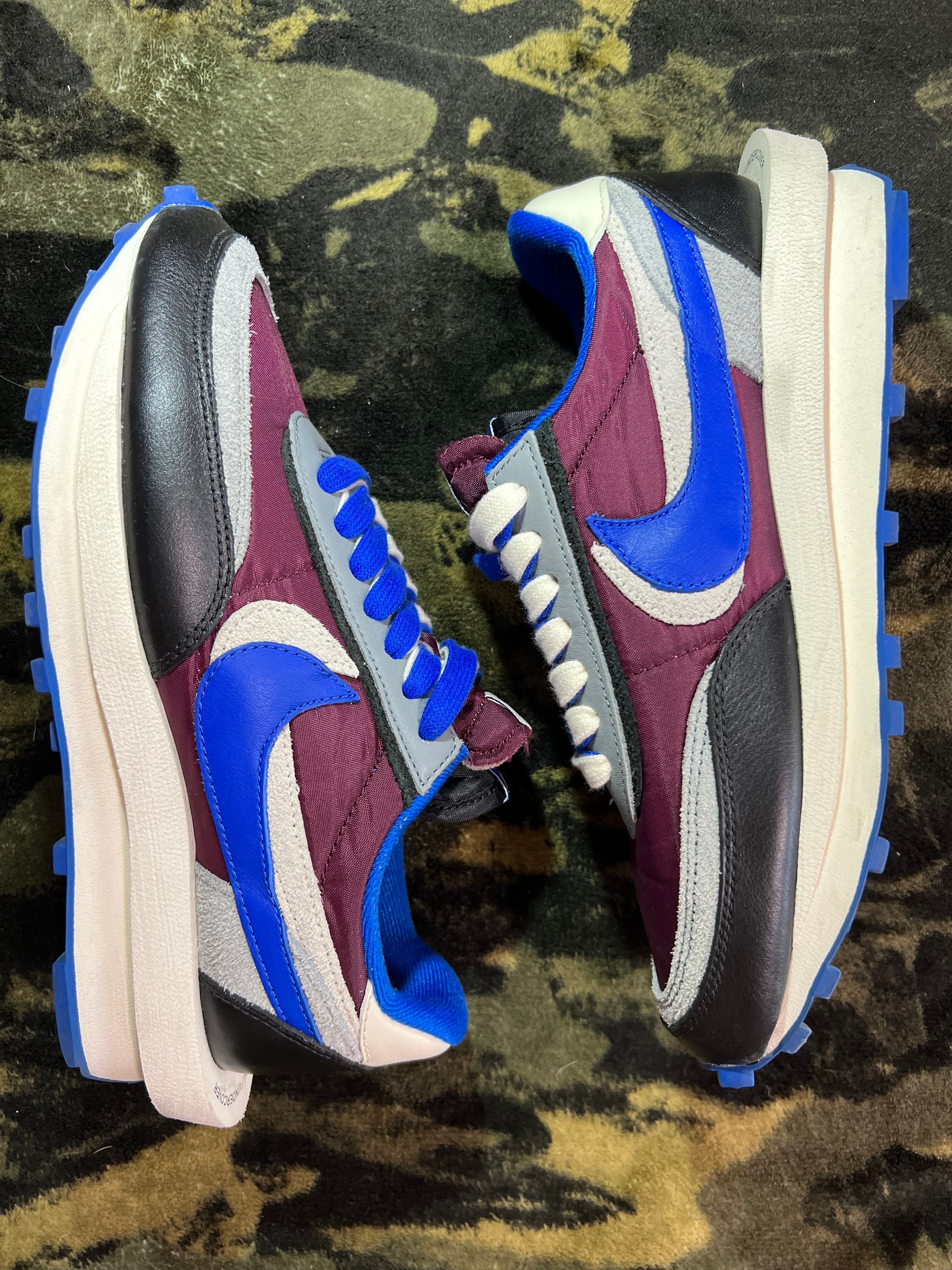 UNDERCOVER × sacai × Nike LD Waffle "Night Maroon/Pale Ivory-Ground Grey-Team Royal"