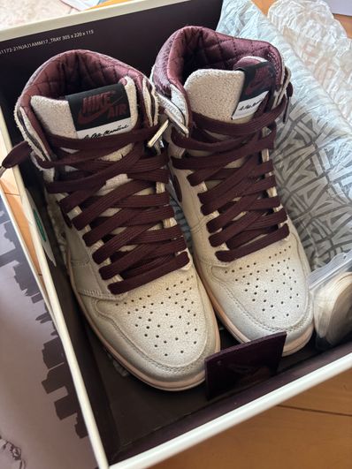 A Ma Maniere × Nike Air Jordan 1 Retro High OG "Sail and Burgundy"